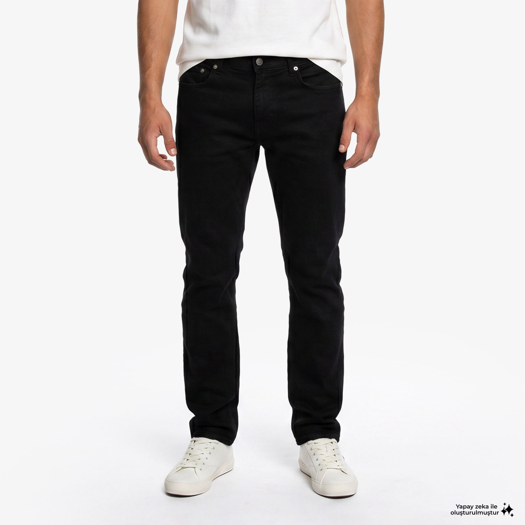 Erkek Regular Fit Siyah Jean Pantolon