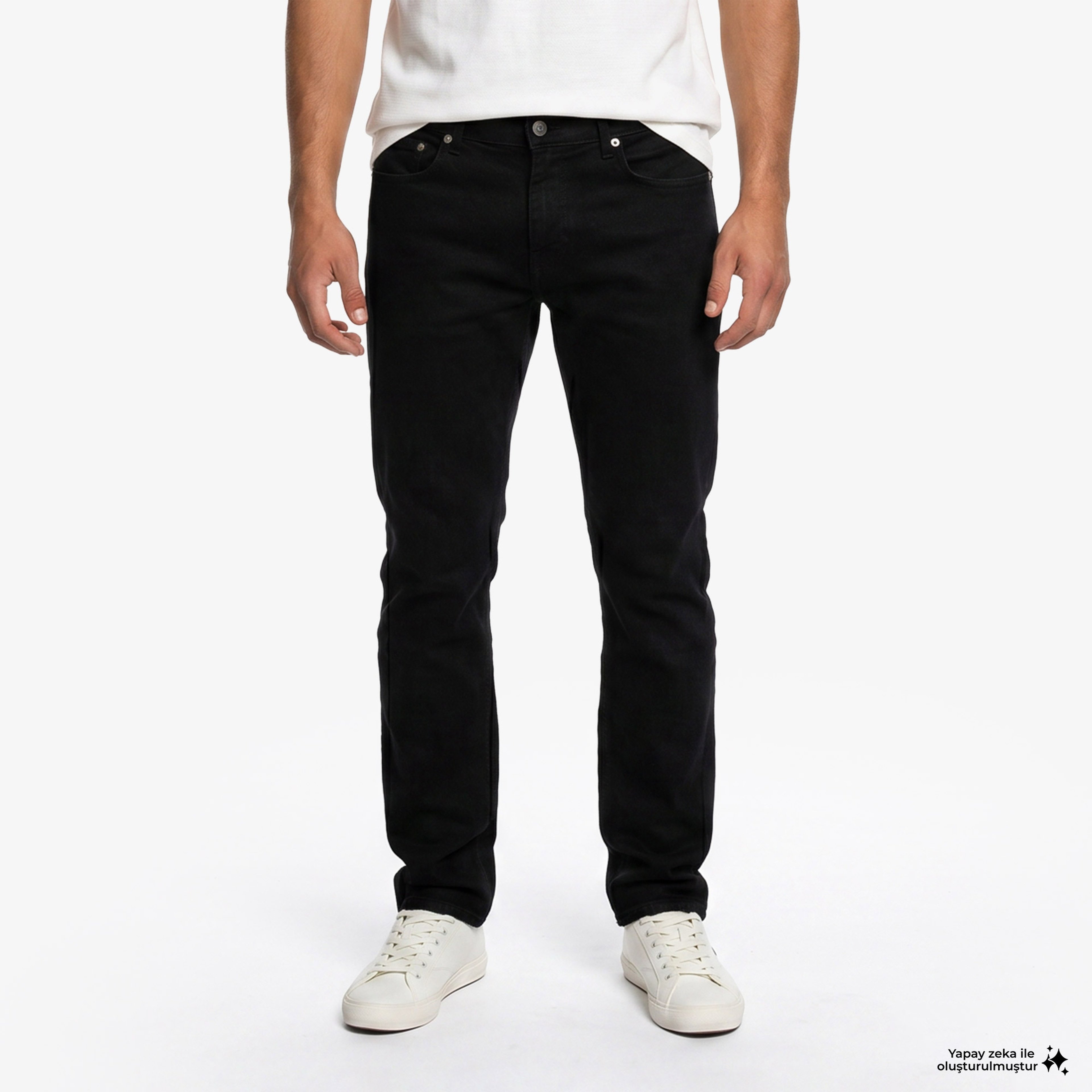 Erkek Regular Fit Siyah Jean Pantolon