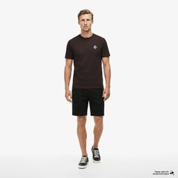 Erkek Tapered Fit Keten Siyah Bermuda Şort Siyah