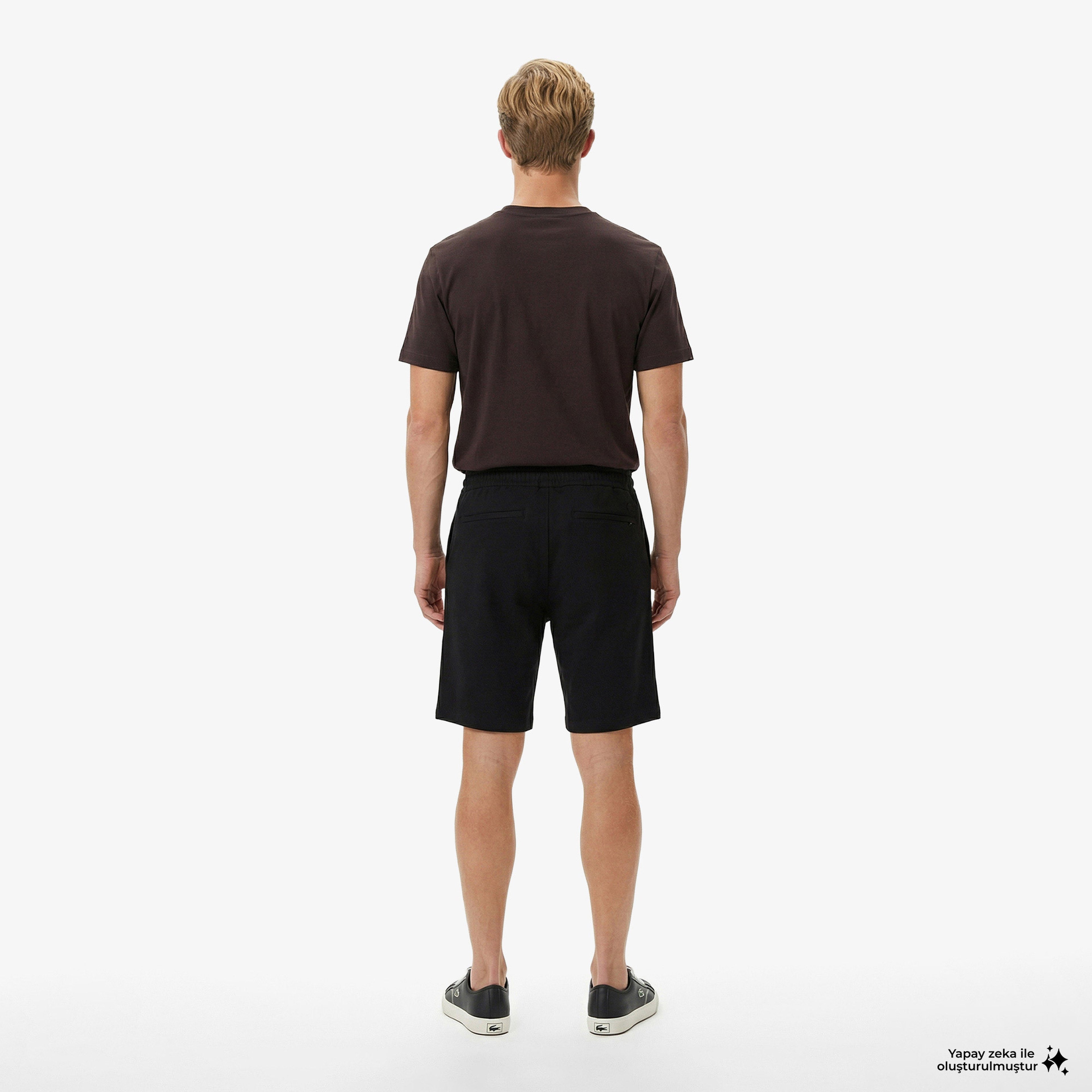 Erkek Tapered Fit Keten Siyah Bermuda Şort Erkek Tapered Fit Keten Siyah Bermuda Şort