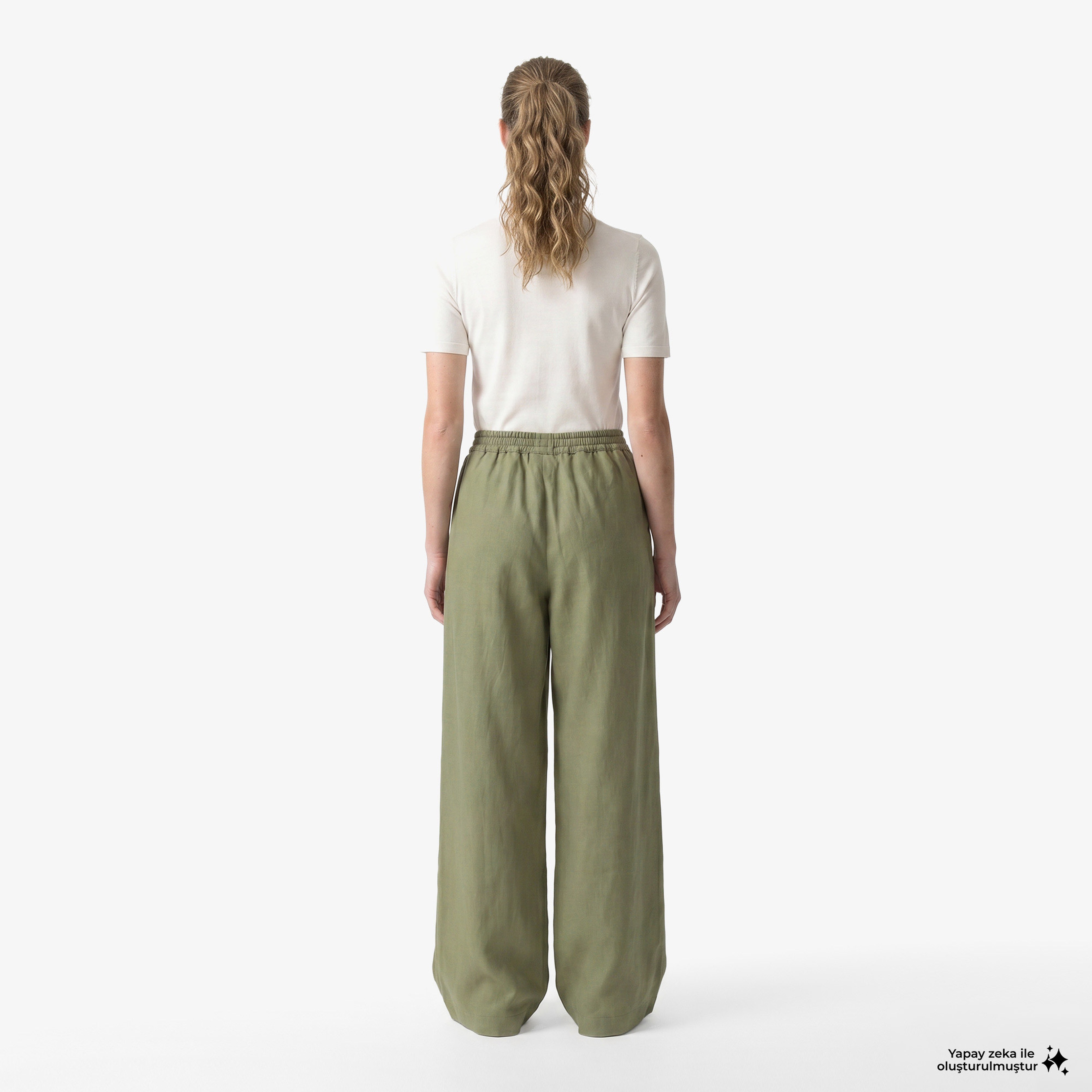 Kadın Relaxed Fit Haki Pantolon