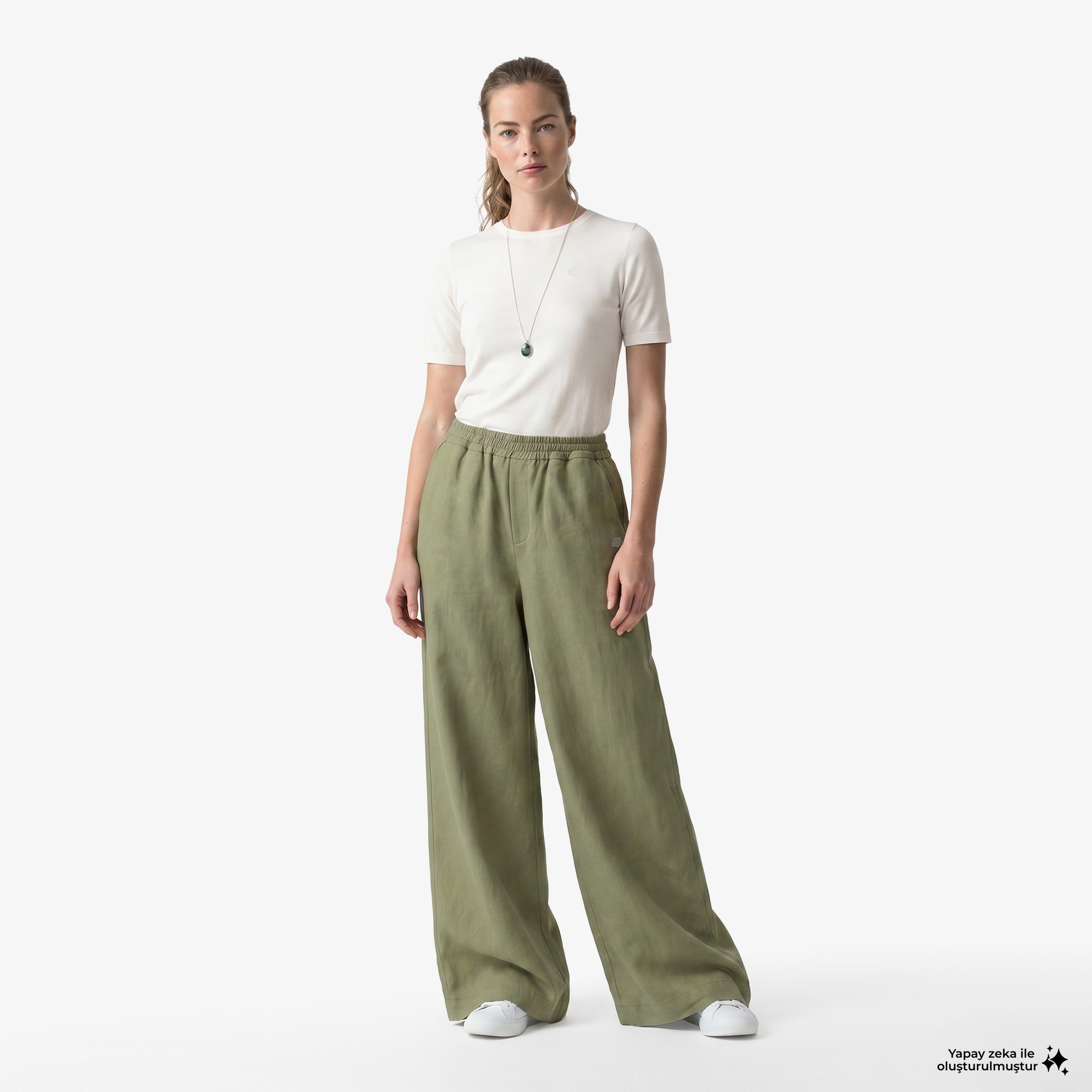 Kadın Relaxed Fit Haki Pantolon