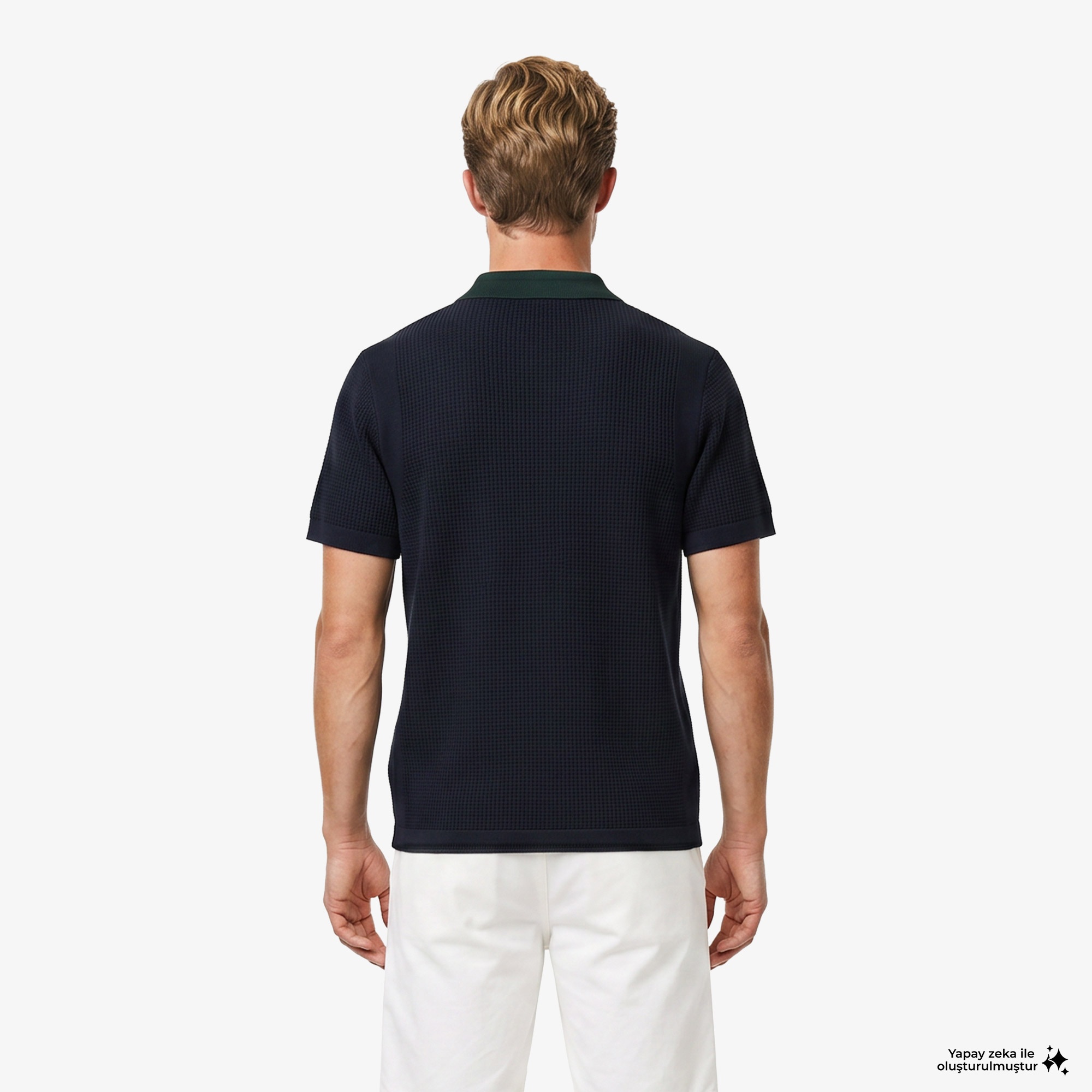 Erkek Classic Fit Kısa Kollu Polo Yaka Lacivert Triko