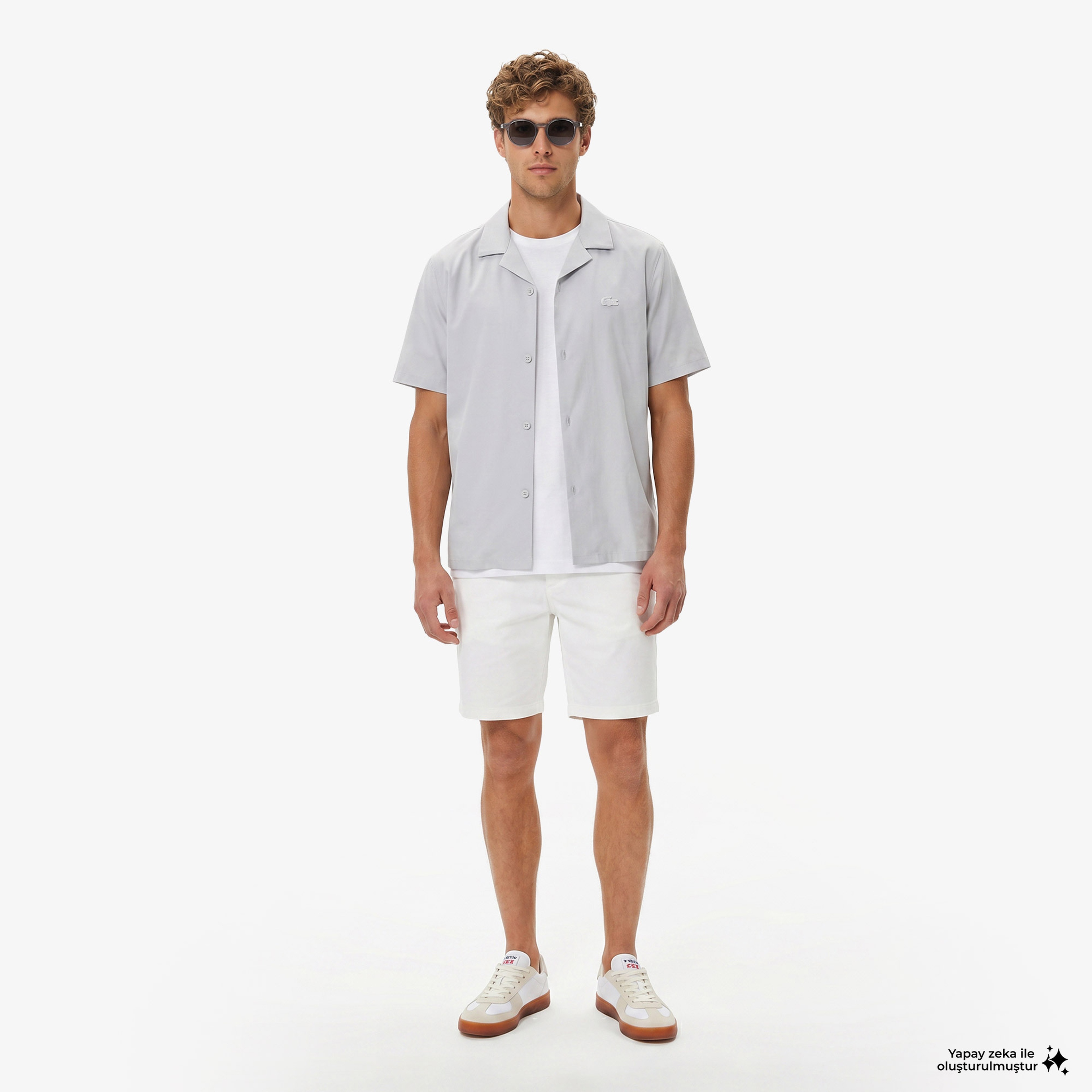 Erkek Relaxed Fit Kısa Kollu Gri Gömlek Erkek Relaxed Fit Kısa Kollu Gri Gömlek