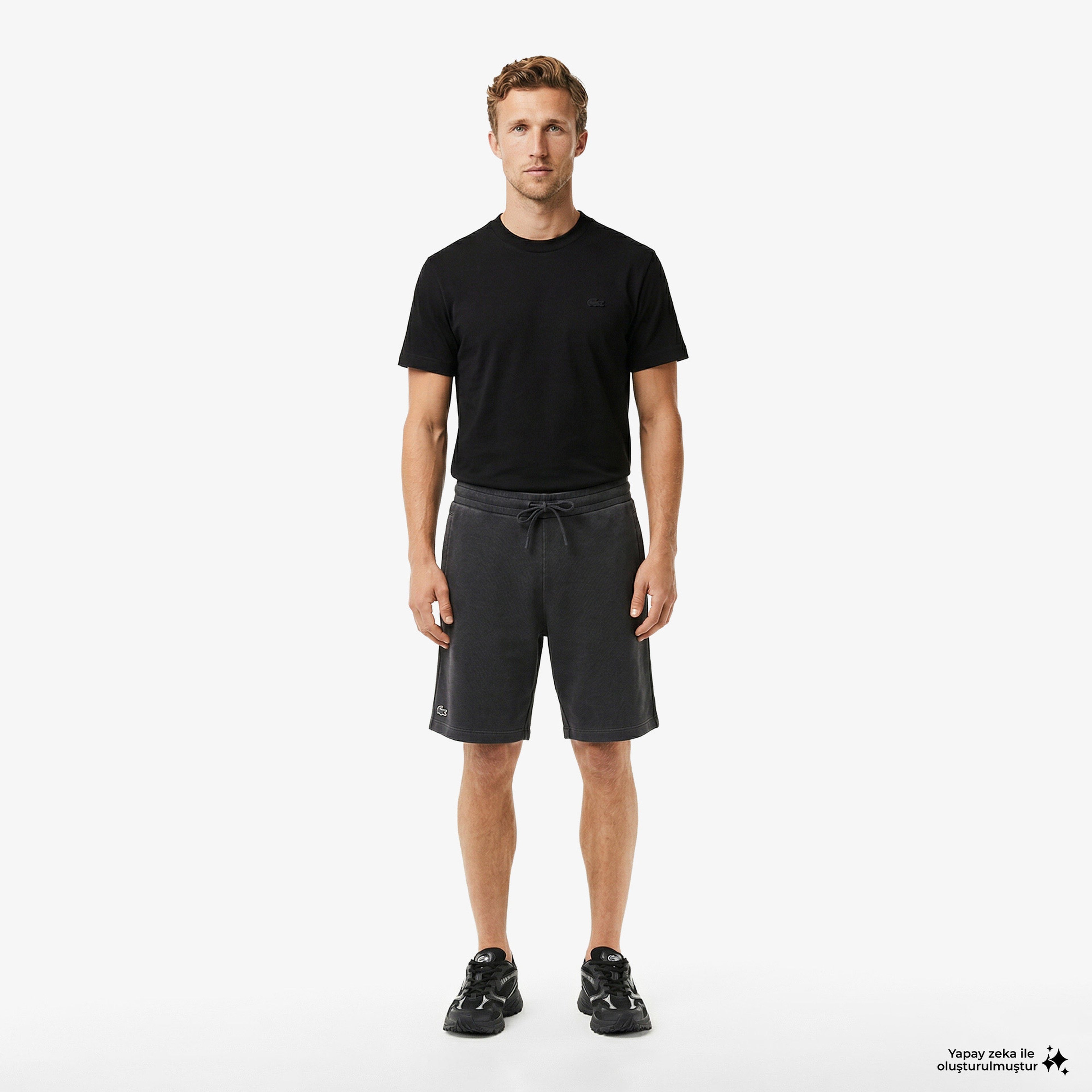 Erkek Loose Fit Koyu Gri Şort