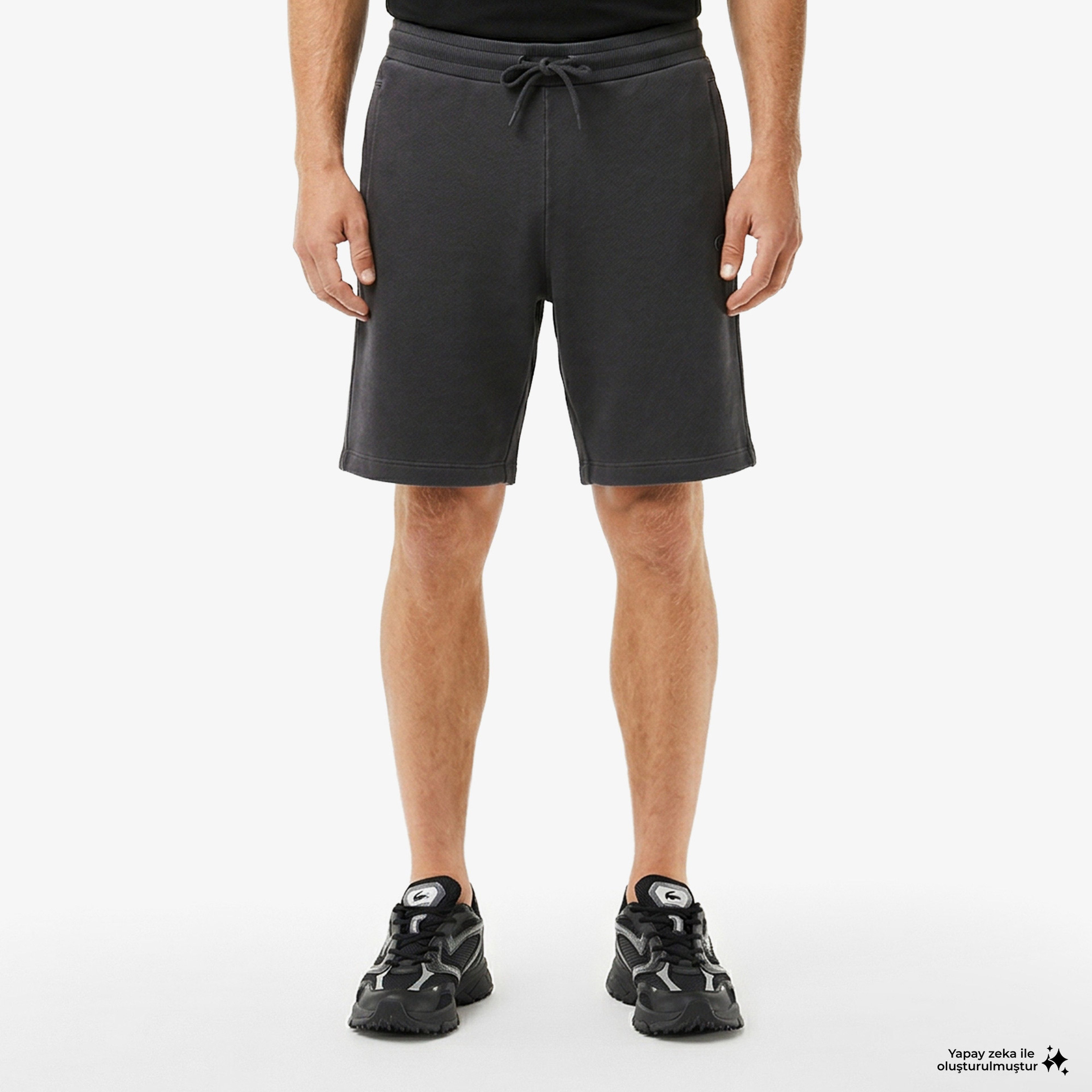 Erkek Loose Fit Koyu Gri Şort