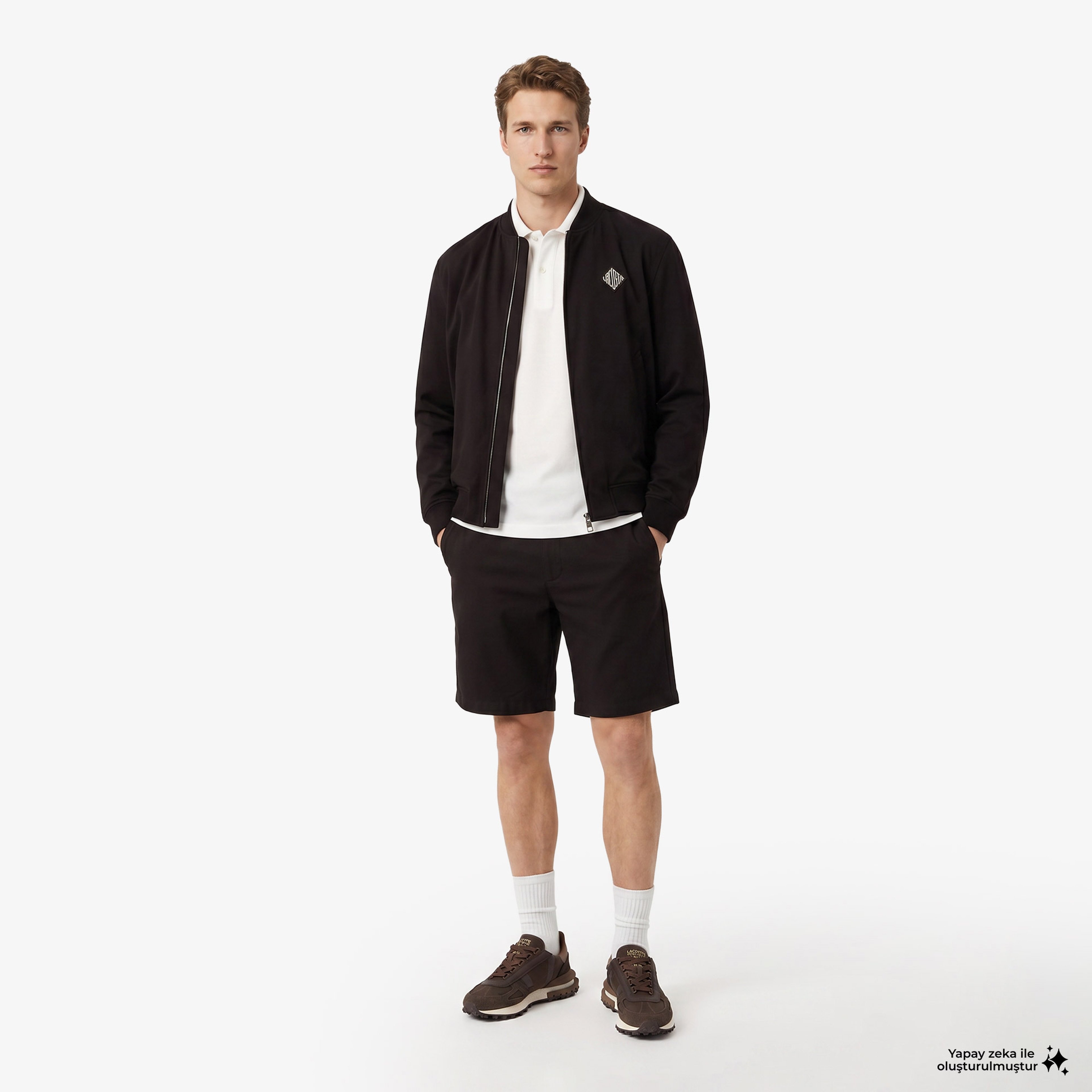 Erkek Tapered Fit Keten Kahverengi Bermuda Şort Erkek Tapered Fit Keten Kahverengi Bermuda Şort