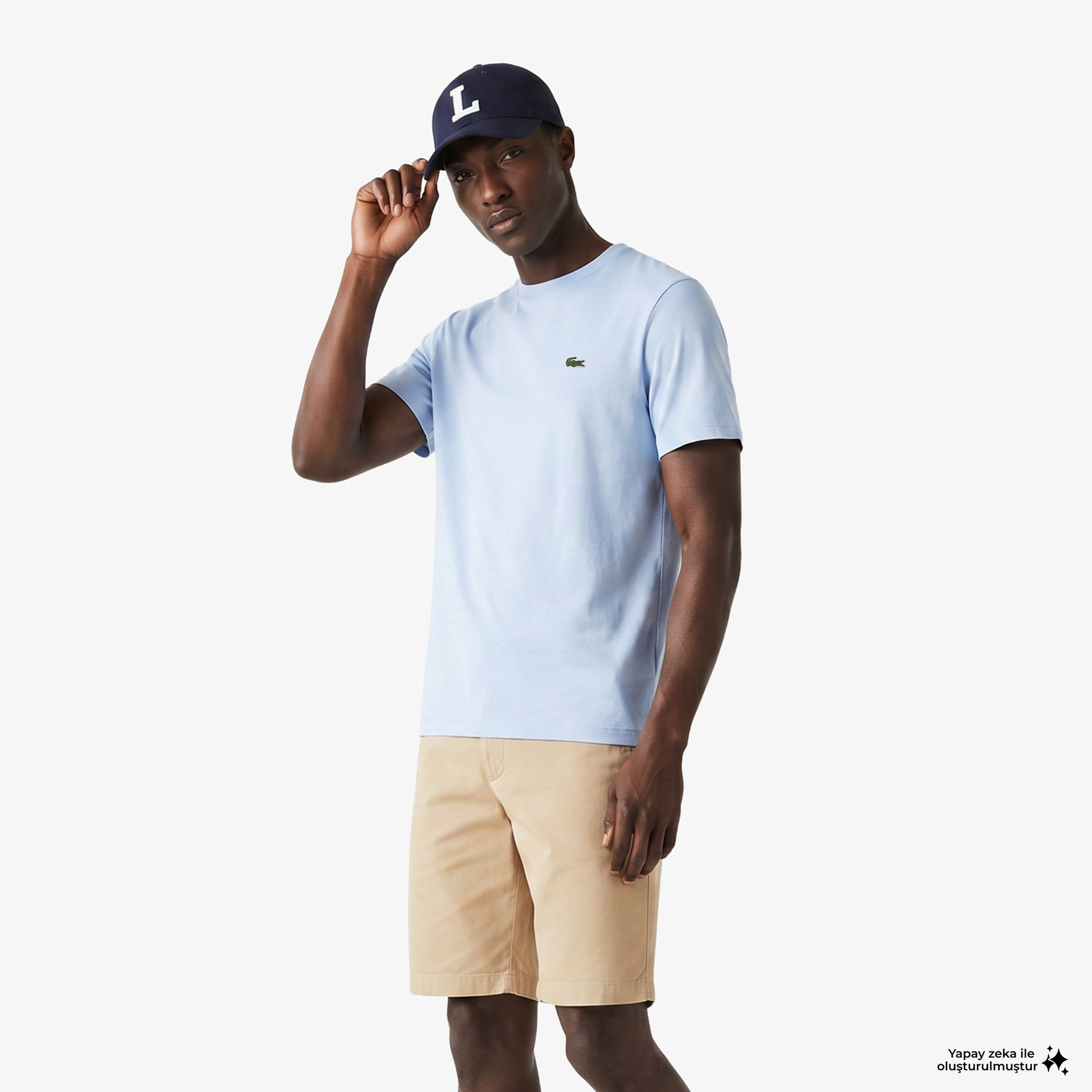 Erkek Regular Fit Bisiklet Yaka Mavi T-Shirt