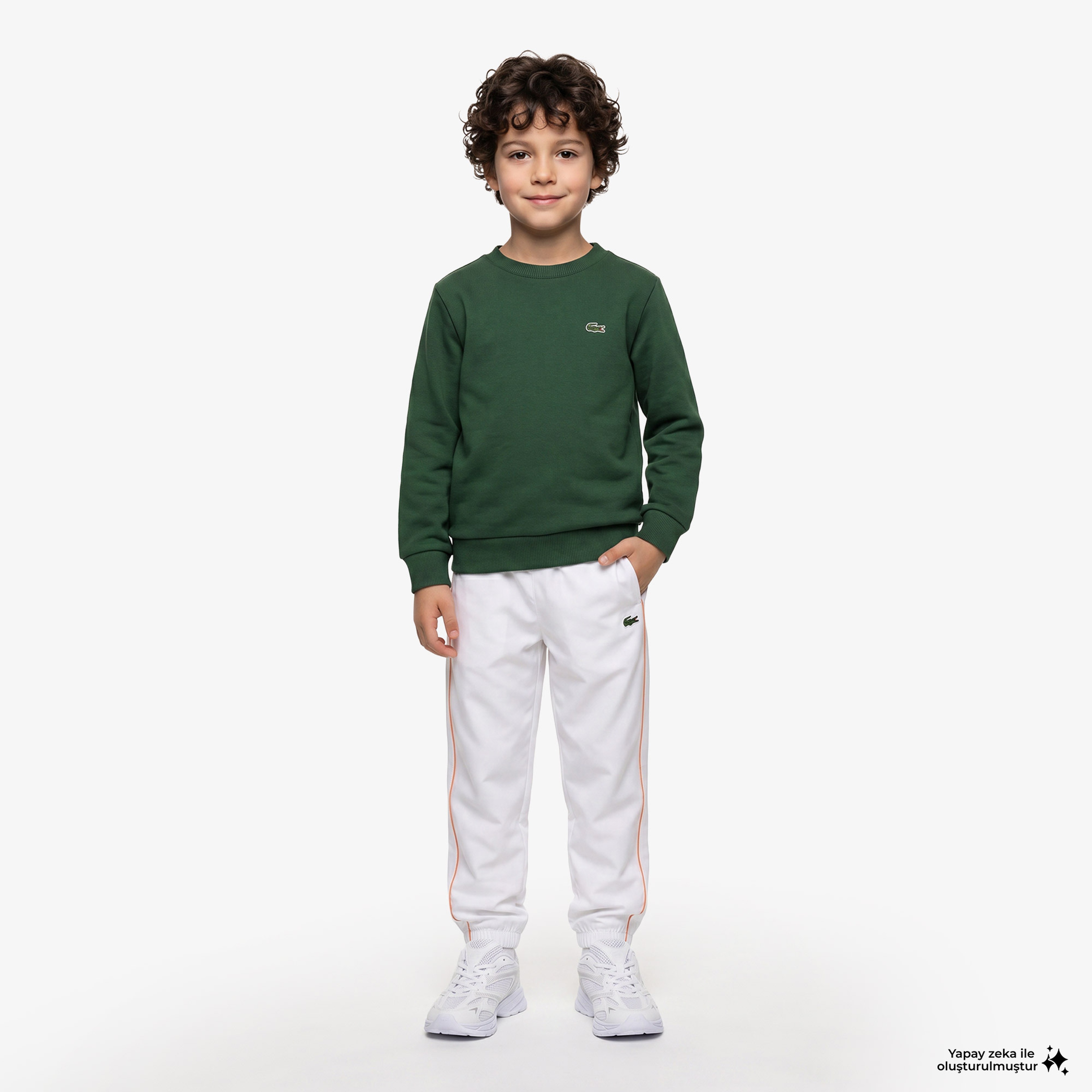 Çocuk Bisiklet Yaka Yeşil Sweatshirt Çocuk Bisiklet Yaka Yeşil Sweatshirt