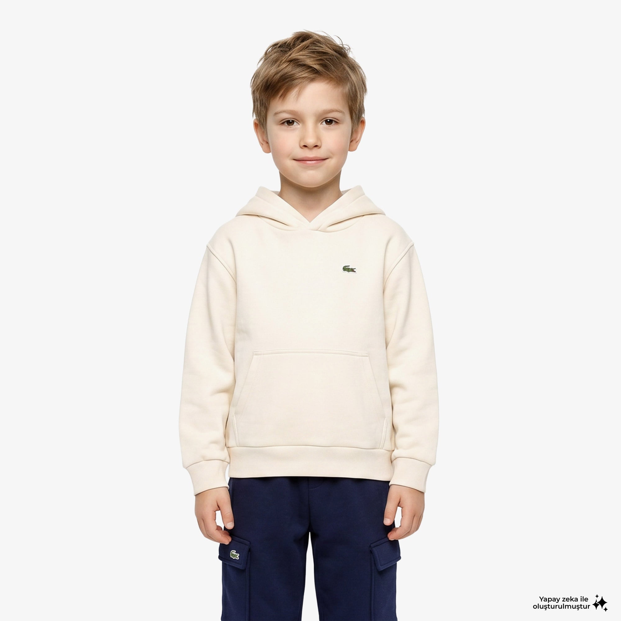 Çocuk Kapüşonlu Krem Sweatshirt
