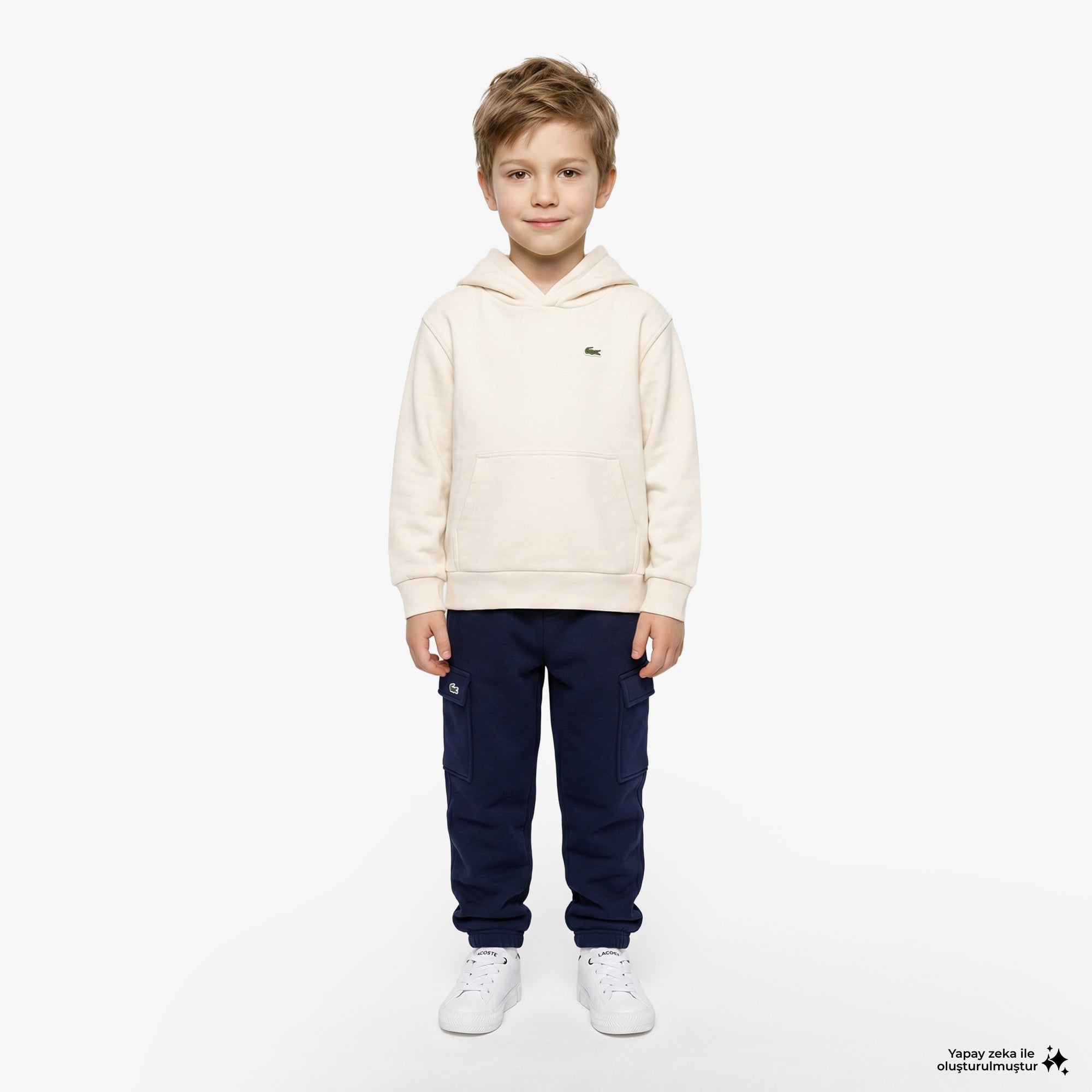 Çocuk Kapüşonlu Krem Sweatshirt
