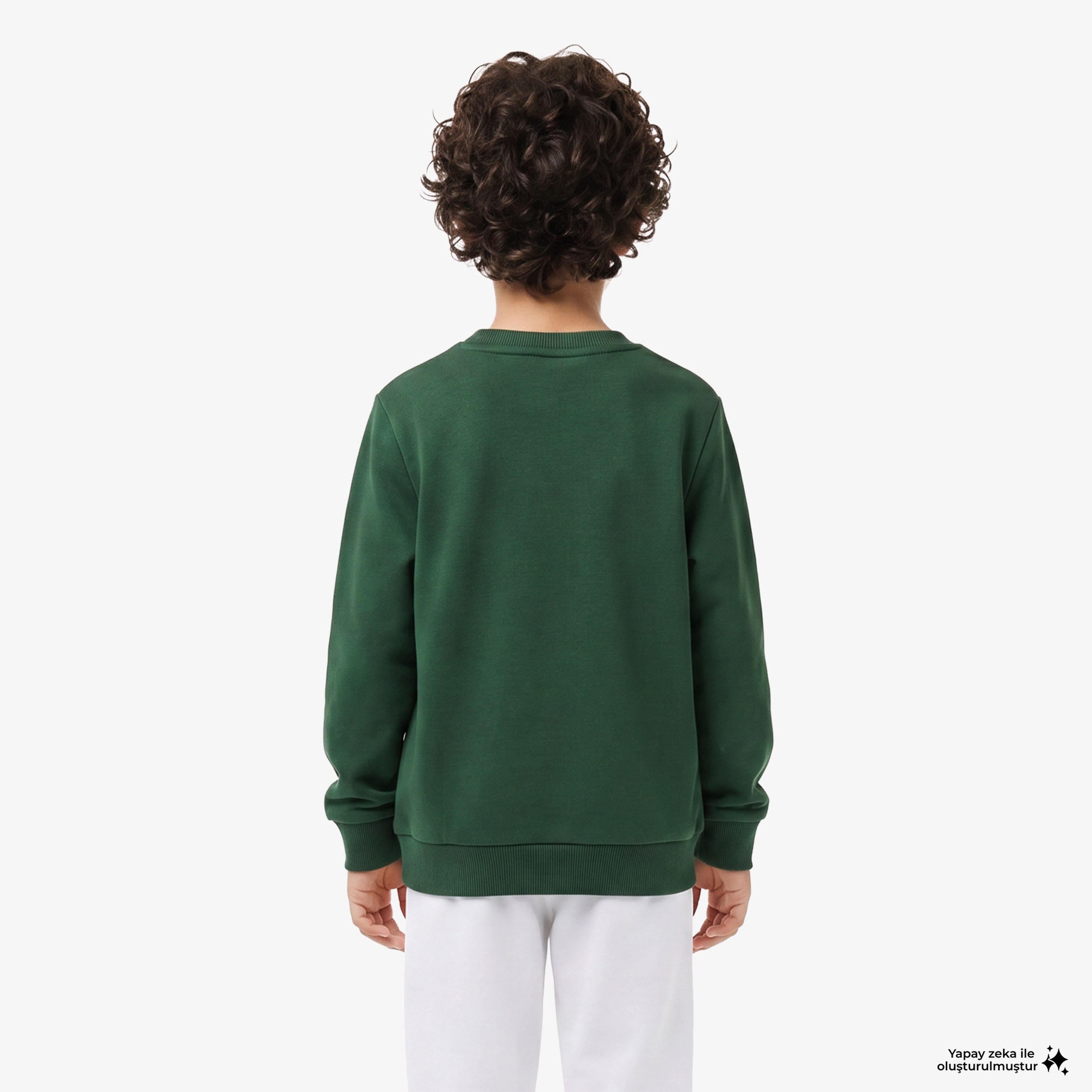 Çocuk Bisiklet Yaka Yeşil Sweatshirt Çocuk Bisiklet Yaka Yeşil Sweatshirt