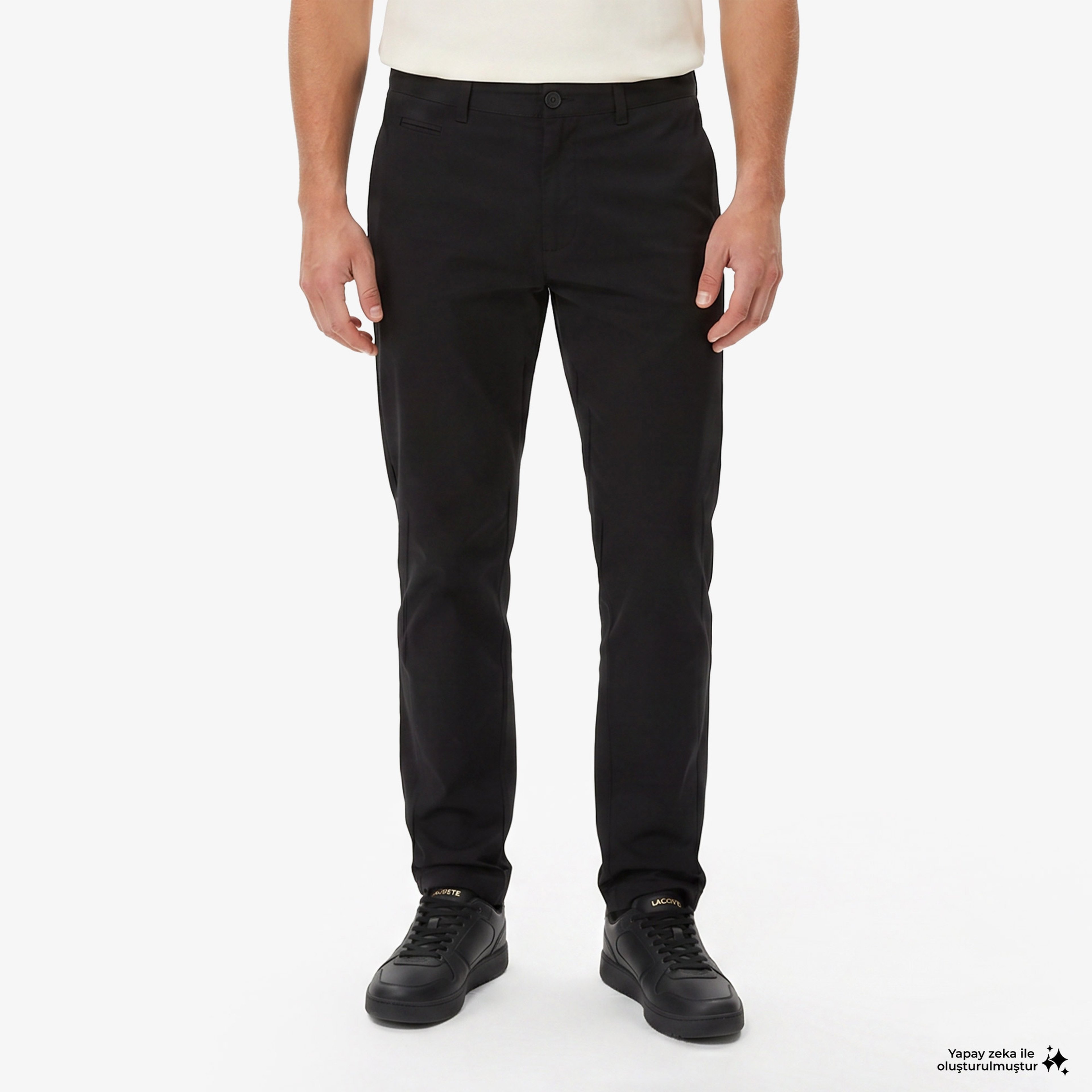 Erkek Slim Fit Siyah Chino Pantolon