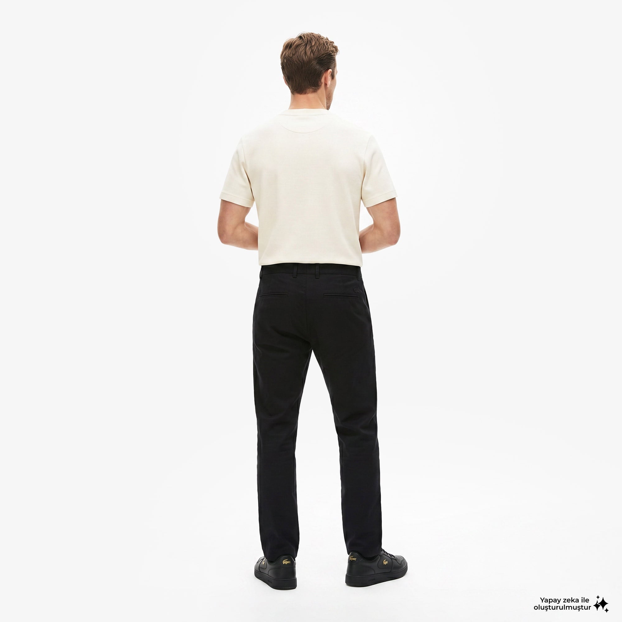 Erkek Slim Fit Siyah Chino Pantolon