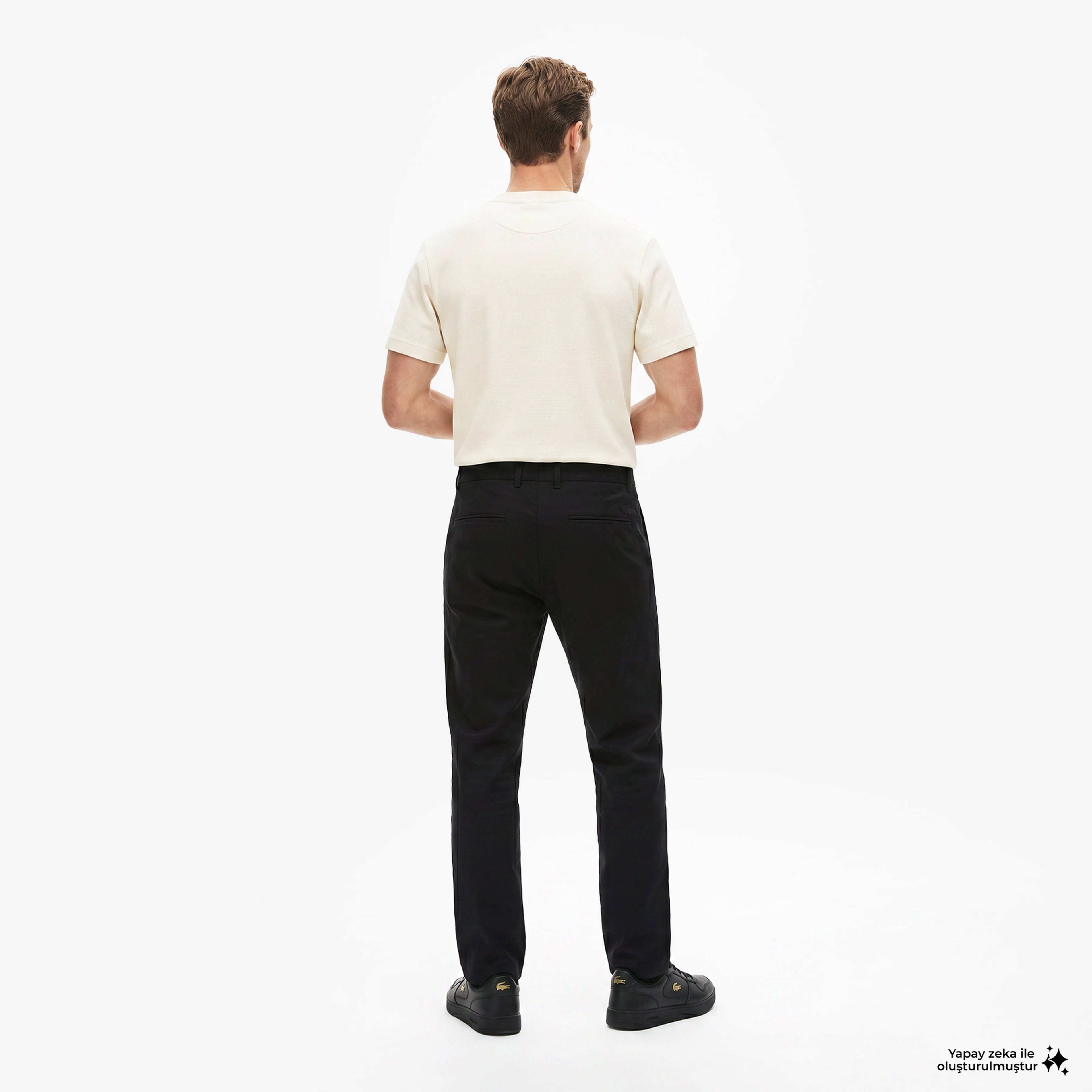 Erkek Slim Fit Siyah Chino Pantolon