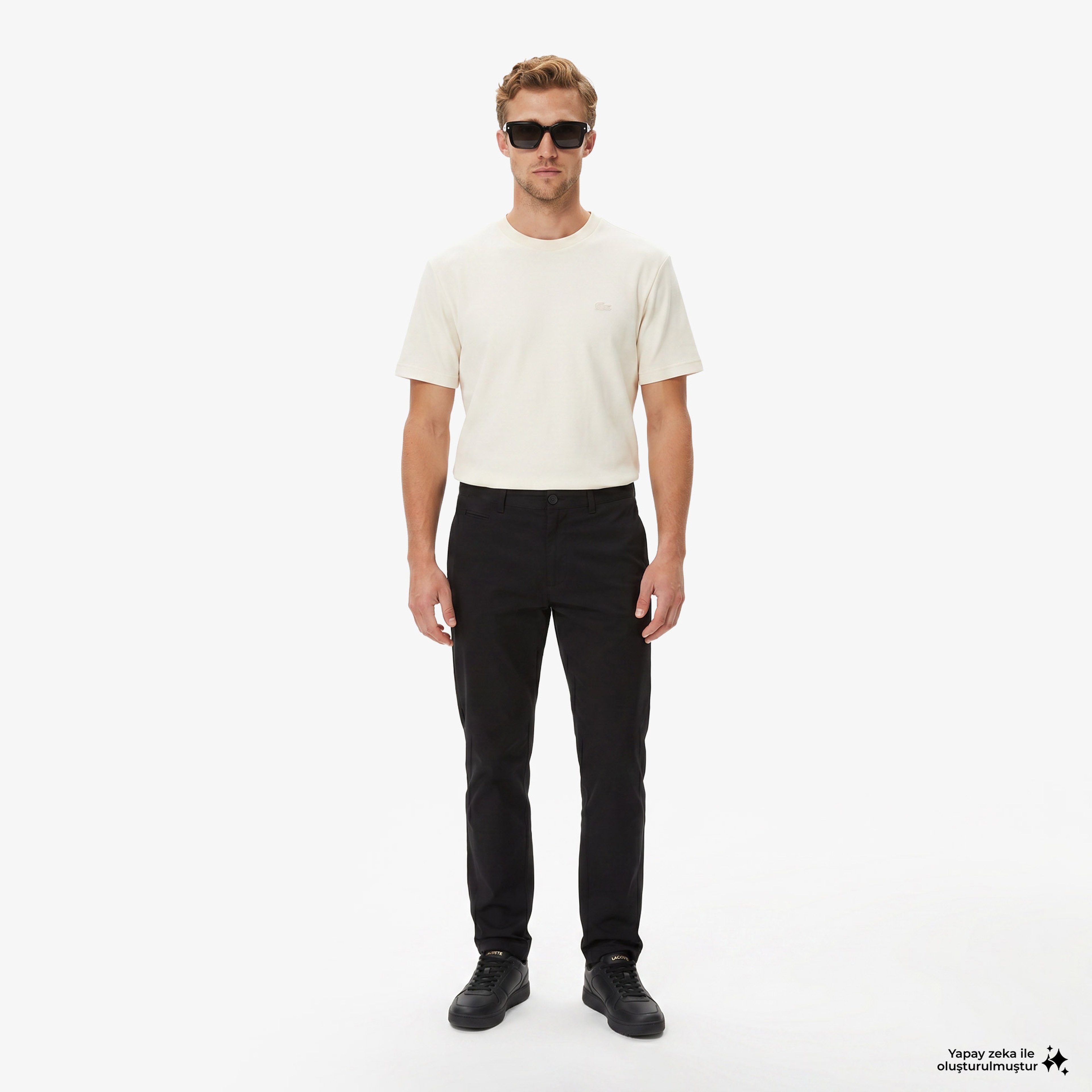 Erkek Slim Fit Siyah Chino Pantolon