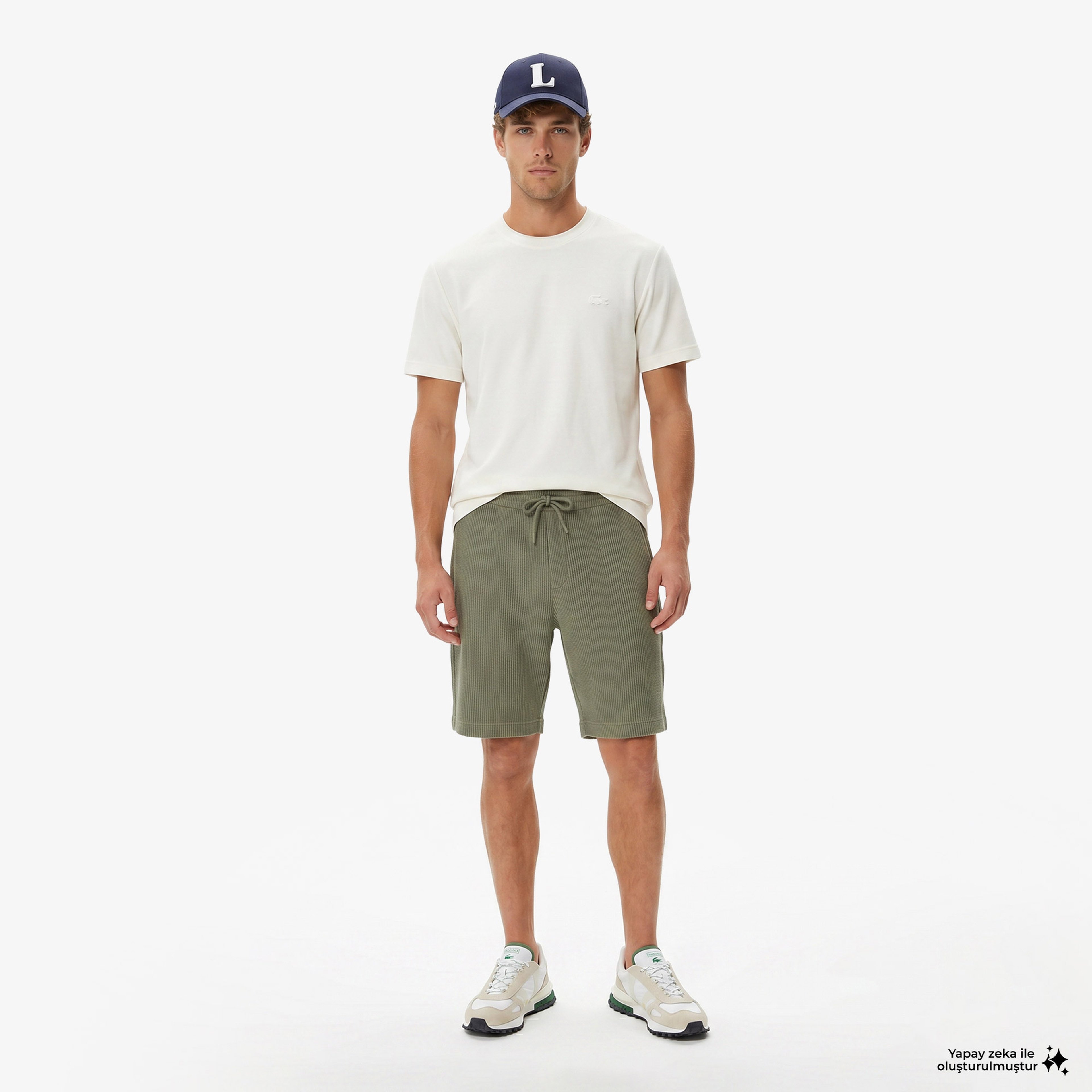 Erkek Relaxed Fit Haki Bermuda Şort Erkek Relaxed Fit Haki Bermuda Şort