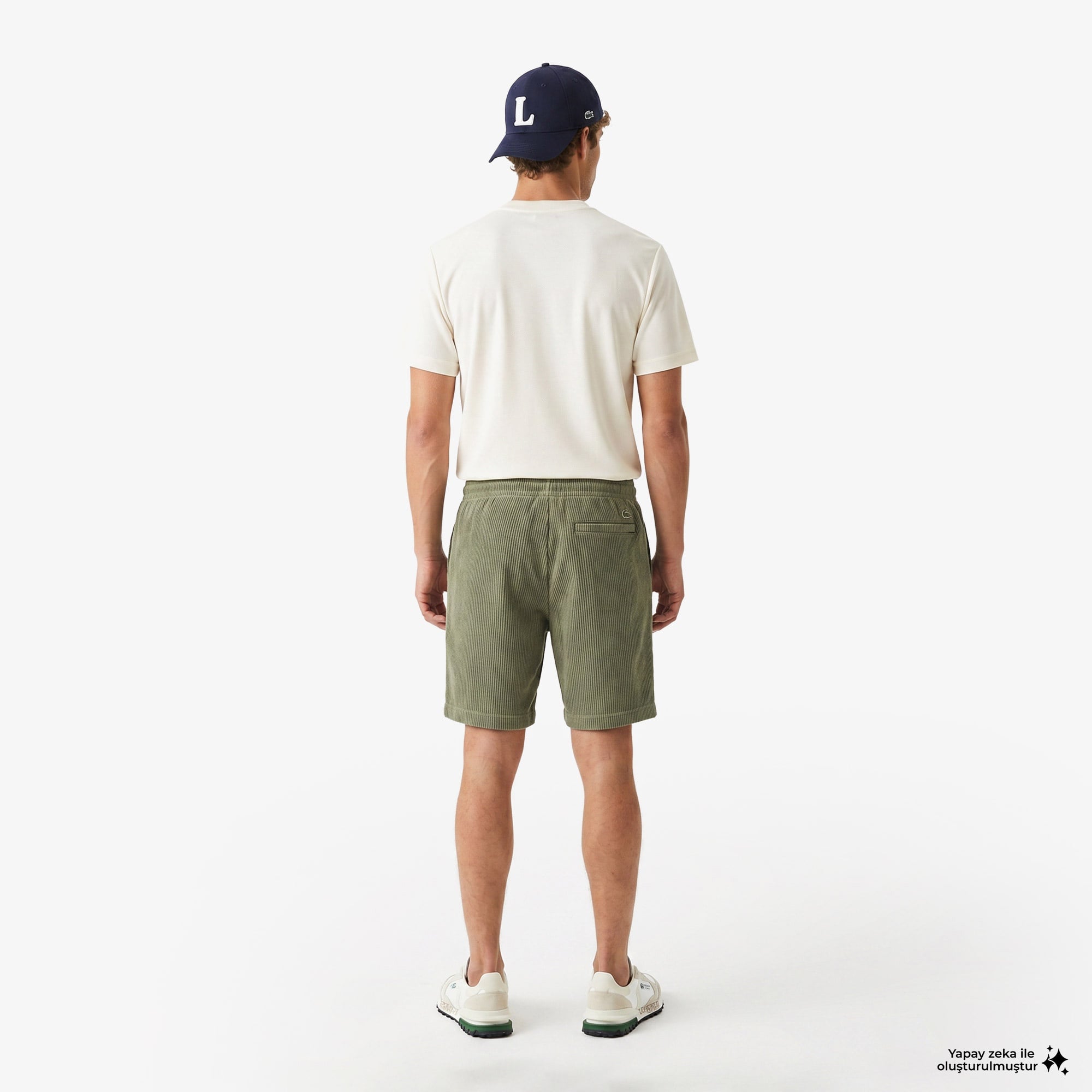 Erkek Relaxed Fit Haki Bermuda Şort