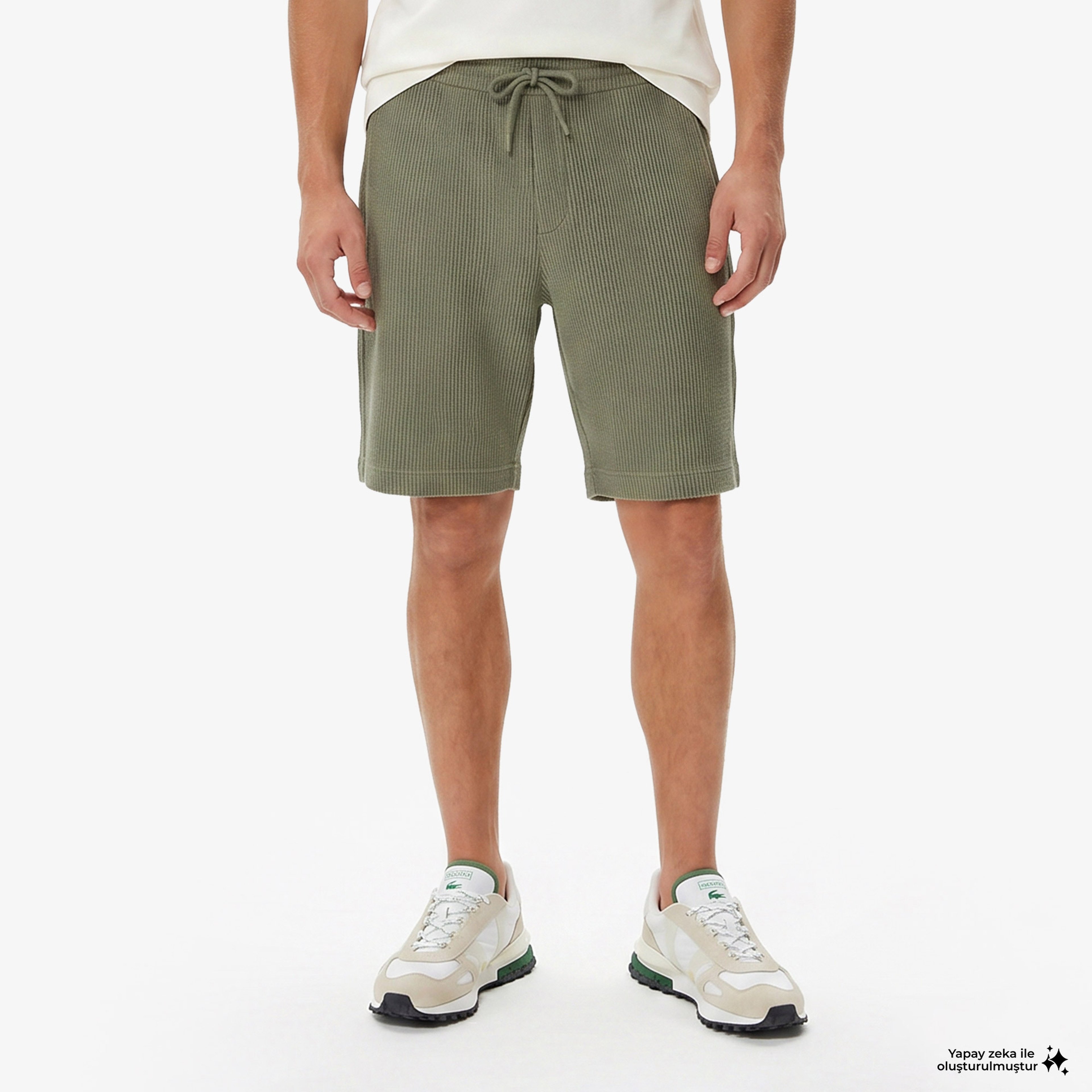 Erkek Relaxed Fit Haki Bermuda Şort Erkek Relaxed Fit Haki Bermuda Şort