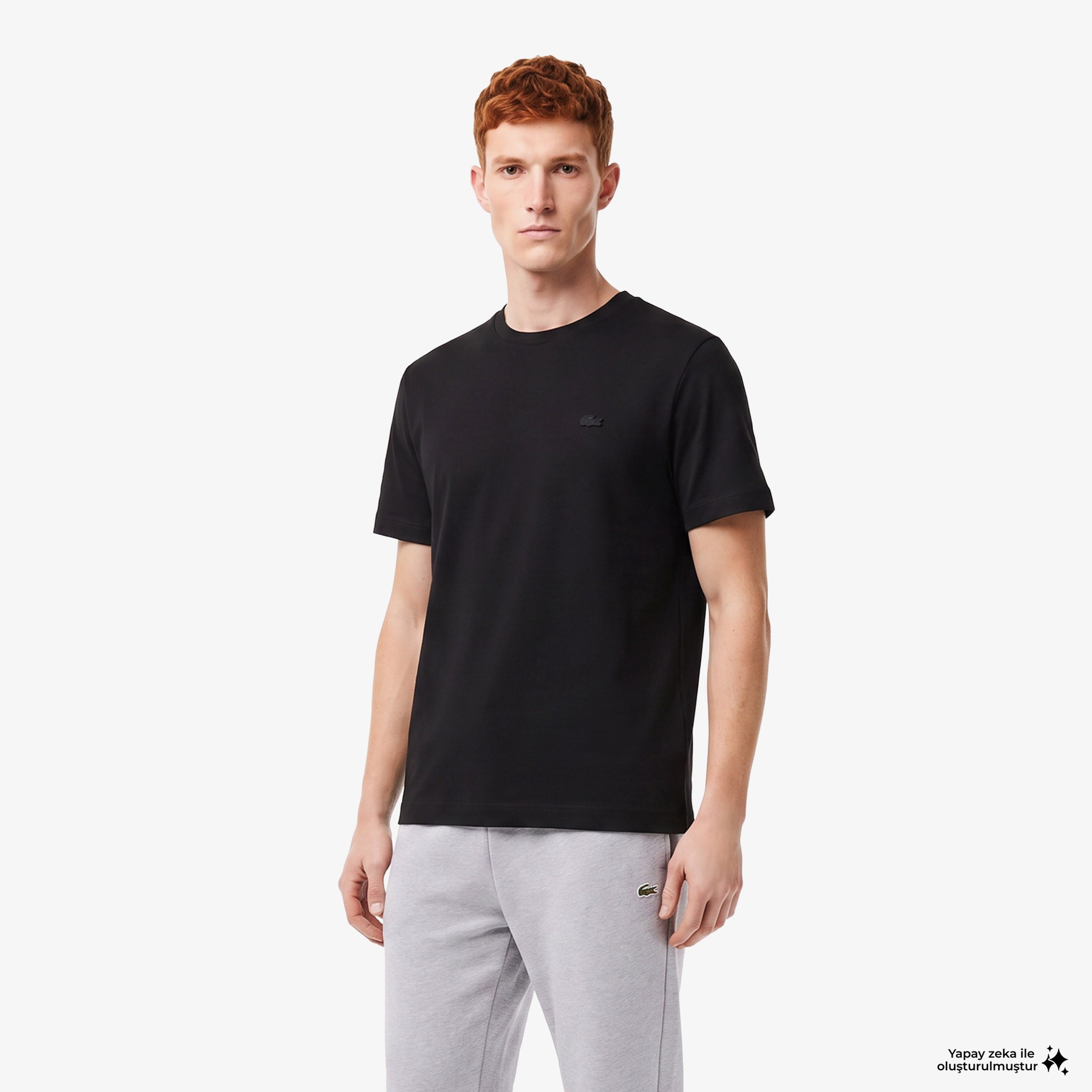 Erkek Oversize Fit Bisiklet Yaka Siyah T-Shirt Erkek Oversize Fit Bisiklet Yaka Siyah T-Shirt