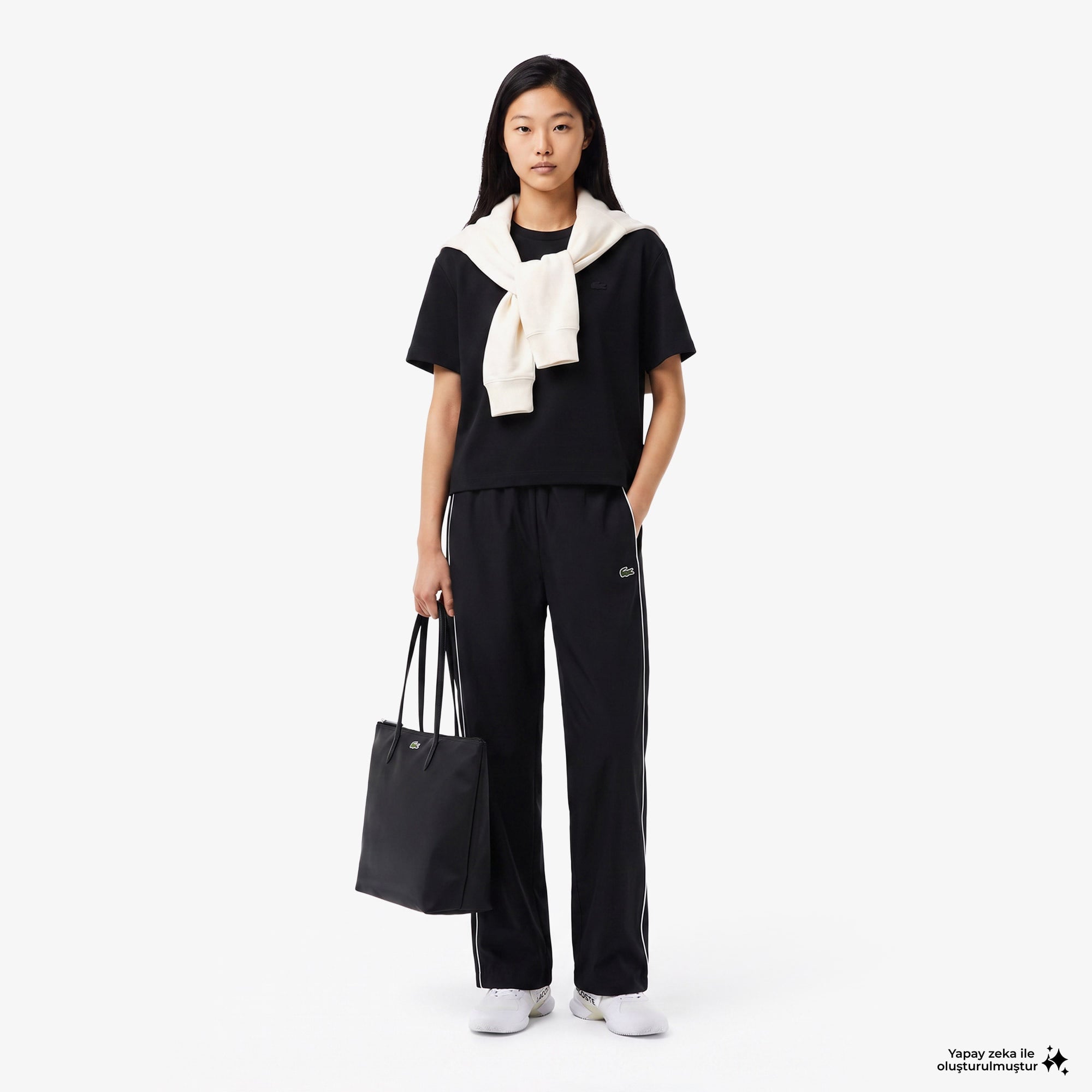 Kadın Loose Fit Bisiklet Yaka Siyah T-Shirt