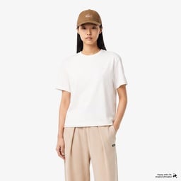 Kadın Loose Fit Bisiklet Yaka Beyaz T-Shirt Beyaz