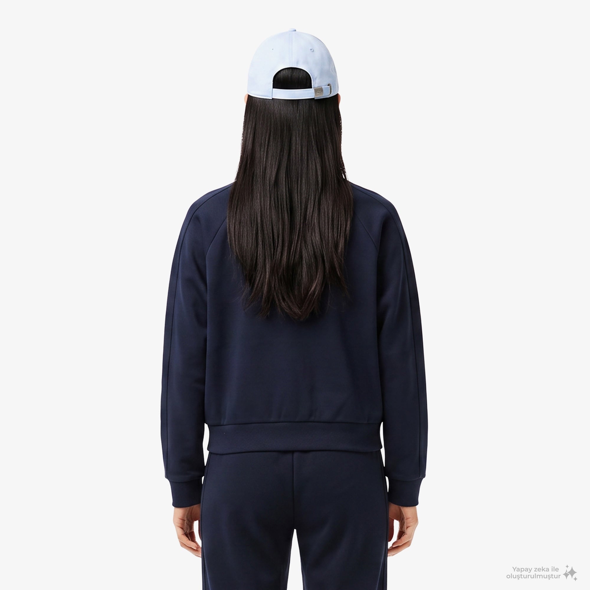 Kadın Regular Fit Fermuarlı Lacivert Sweatshirt