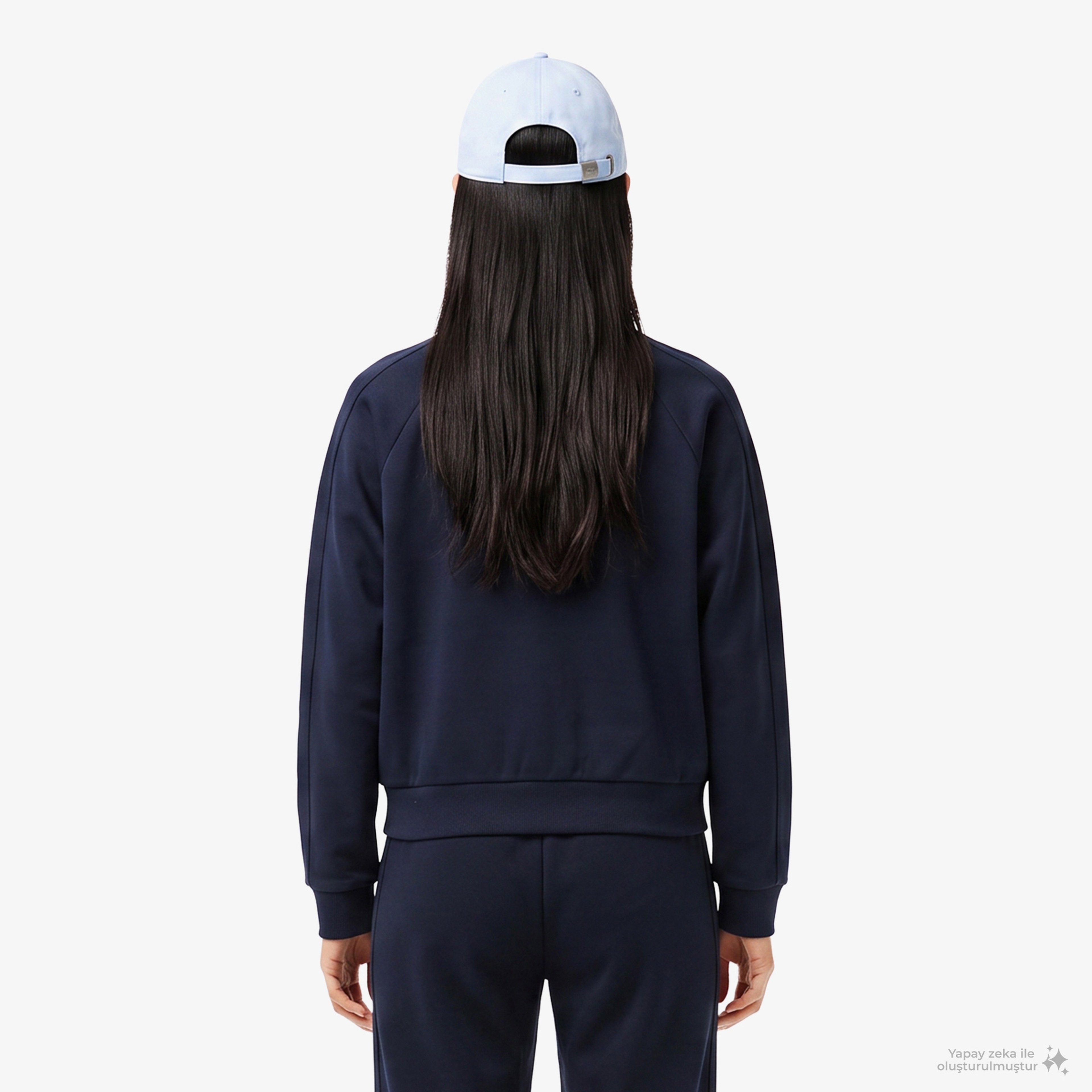 Kadın Regular Fit Fermuarlı Lacivert Sweatshirt
