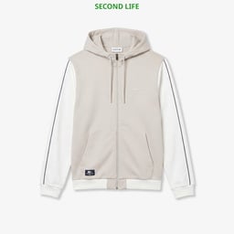 İkinci El Erkek Slim Fit Kapüşonlu Renk Bloklu Bej Sweatshirt Bej