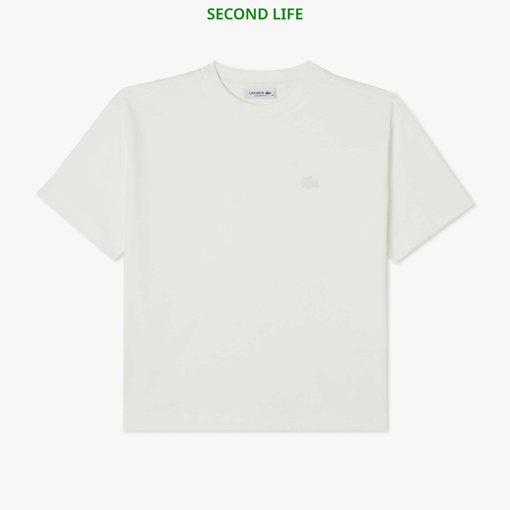 İkinci El Kadın Loose Fit Bisiklet Yaka Beyaz T-Shirt