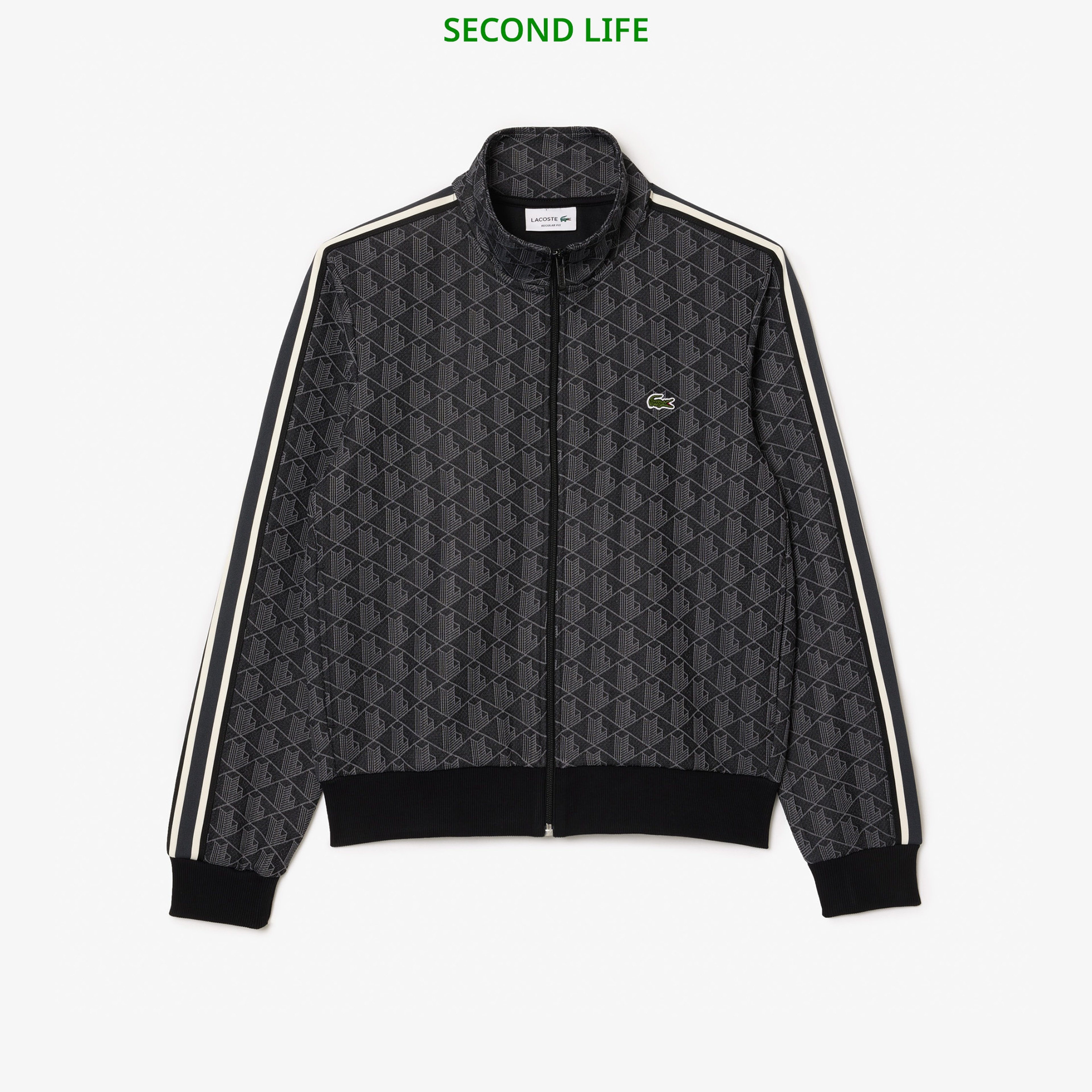 İkinci El Erkek Regular Fit Fermuarlı Monogram Siyah Sweatshirt İkinci El Erkek Regular Fit Fermuarlı Monogram Siyah Sweatshirt