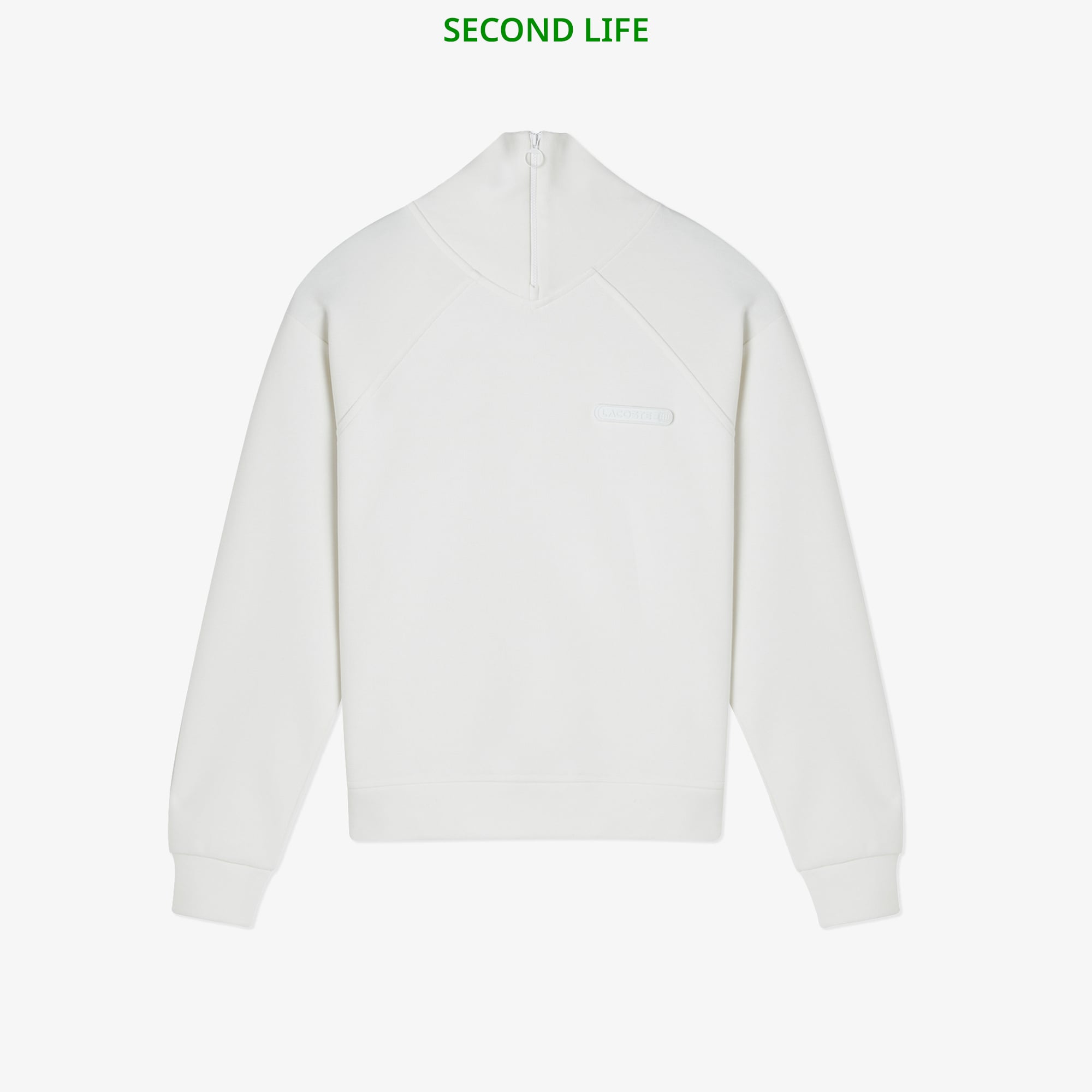 İkinci El Kadın Regular Fit Fermuarlı Dik Yaka Beyaz Sweatshirt Beyaz
