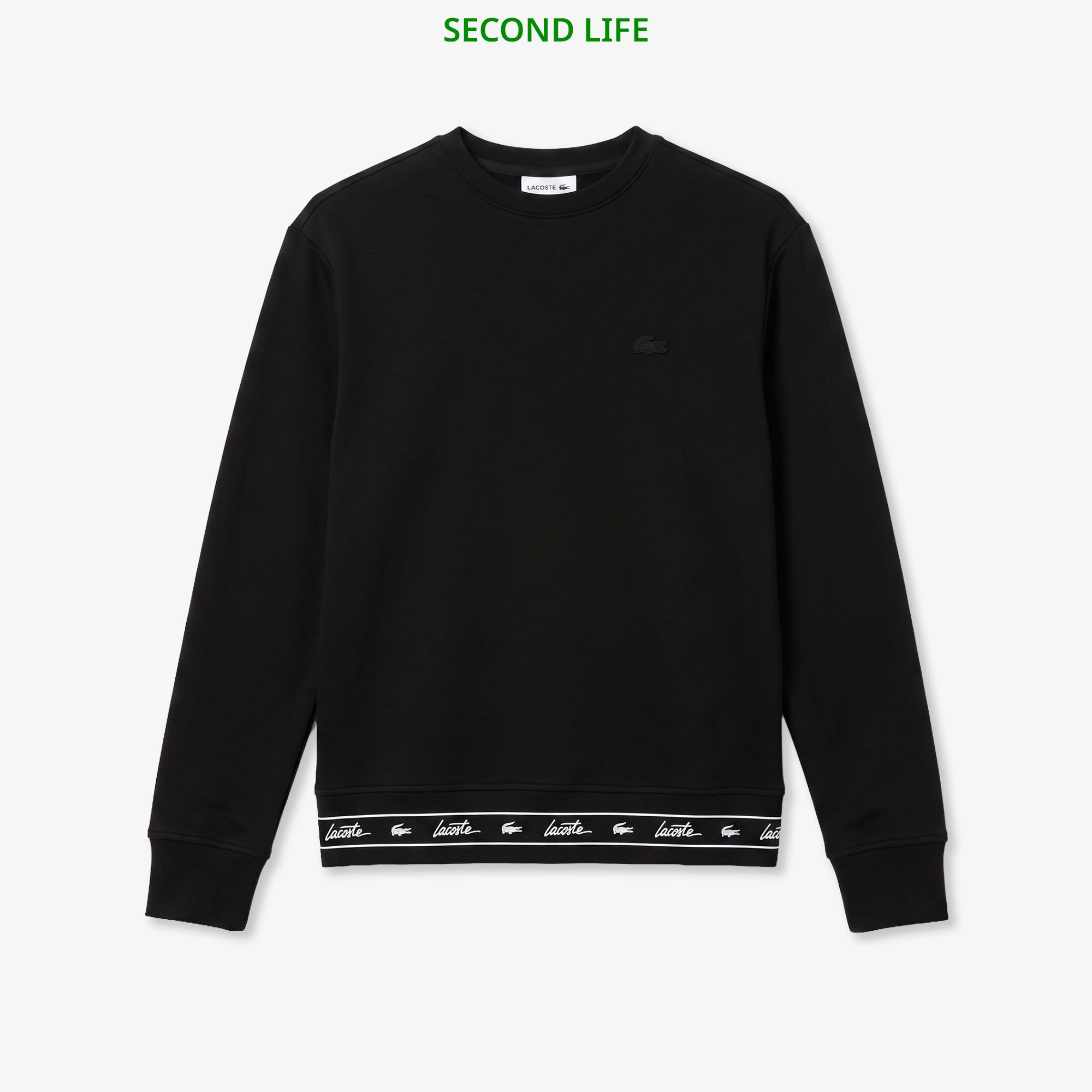 İkinci El Kadın Regular Fit Bisiklet Yaka Baskılı Siyah Sweatshirt Siyah