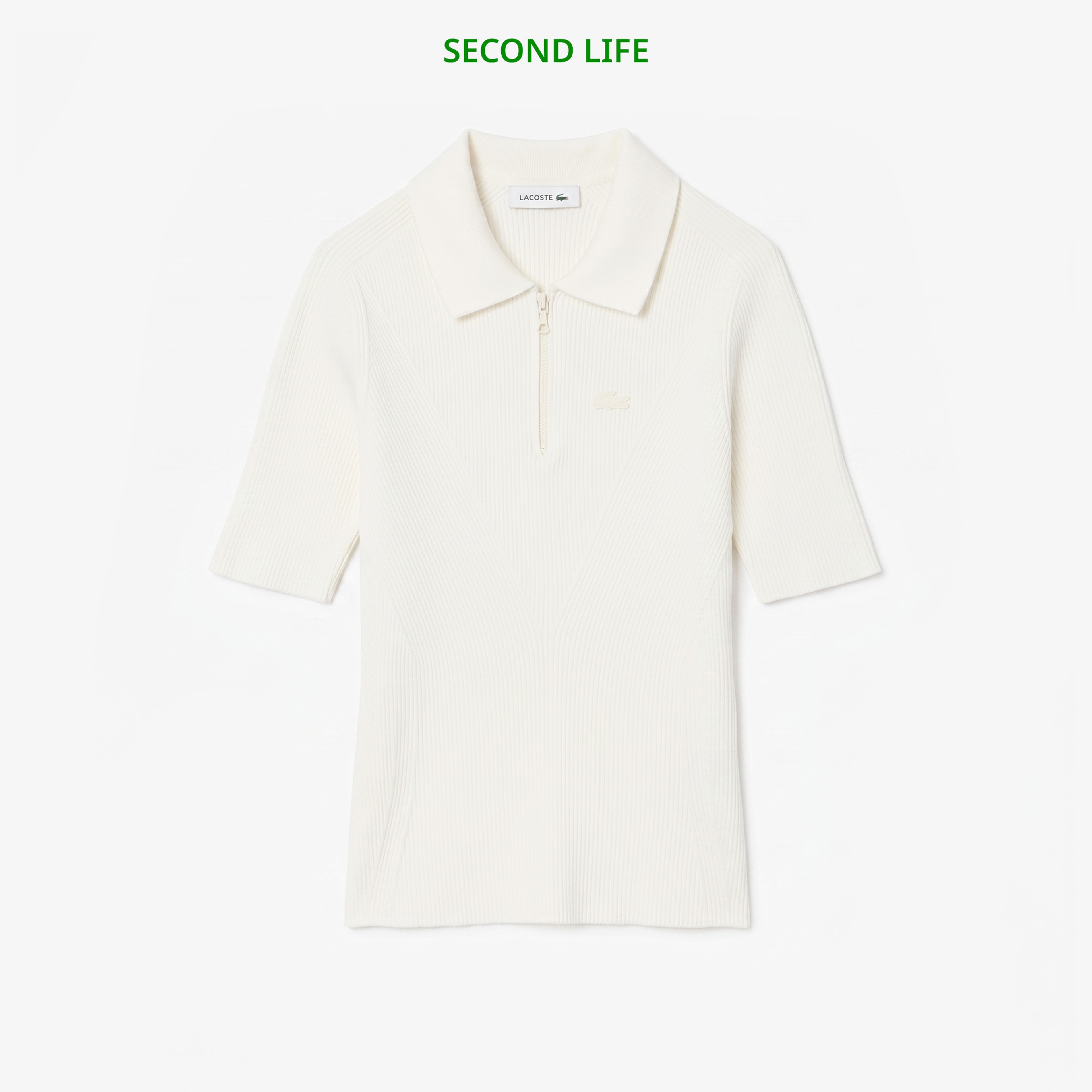 İkinci El Kadın Slim Fit Polo Yaka Beyaz Triko İkinci El Kadın Slim Fit Polo Yaka Beyaz Triko