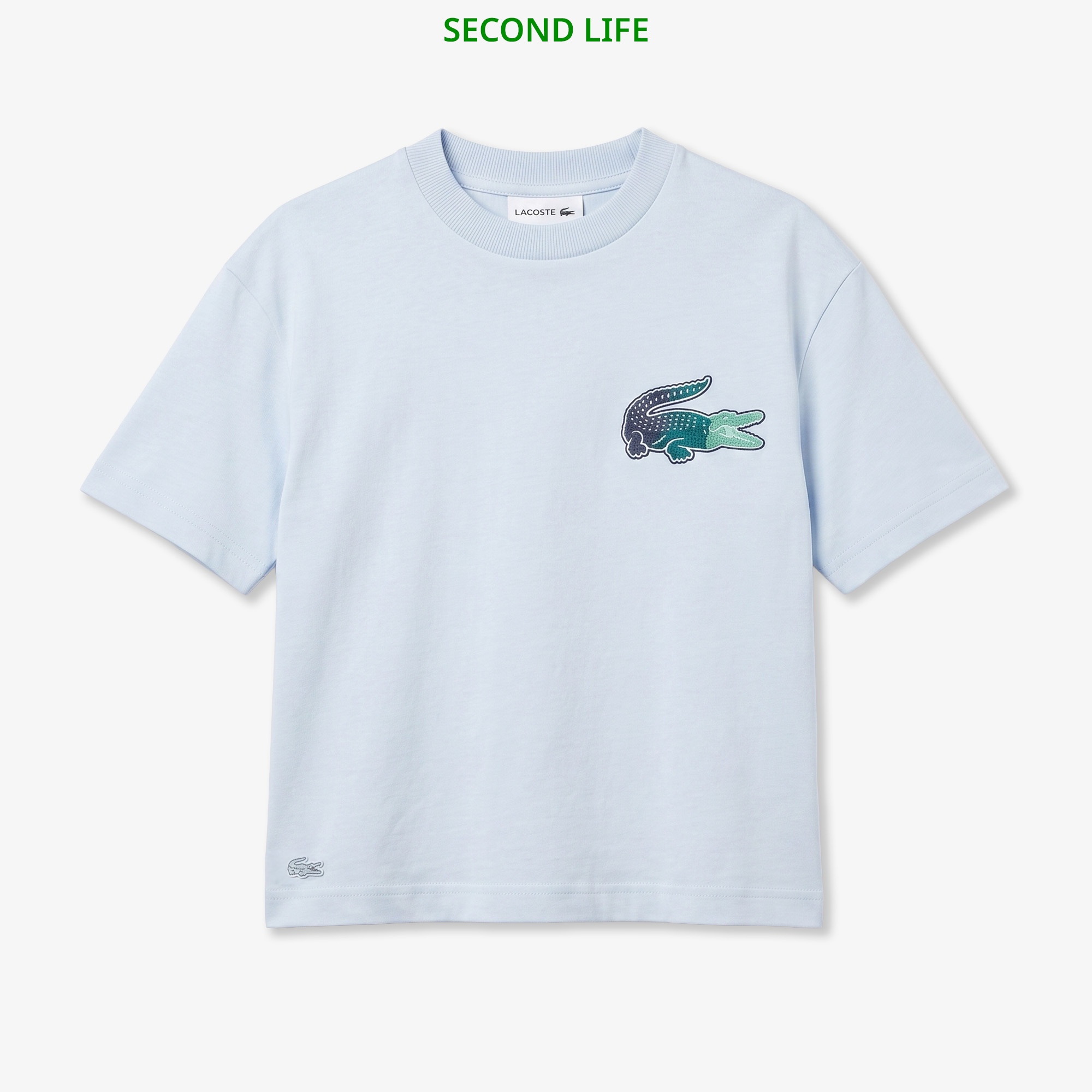 İkinci El Kadın Bisiklet Yaka Mavi T-Shirt