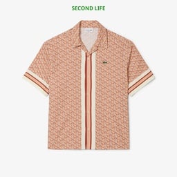 İkinci El Erkek Relaxed Fit Kısa Kollu Monogram Turuncu Gömlek Turuncu