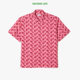 İkinci El Erkek Relaxed Fit Kısa Kollu Desenli Pembe Gömlek Pembe