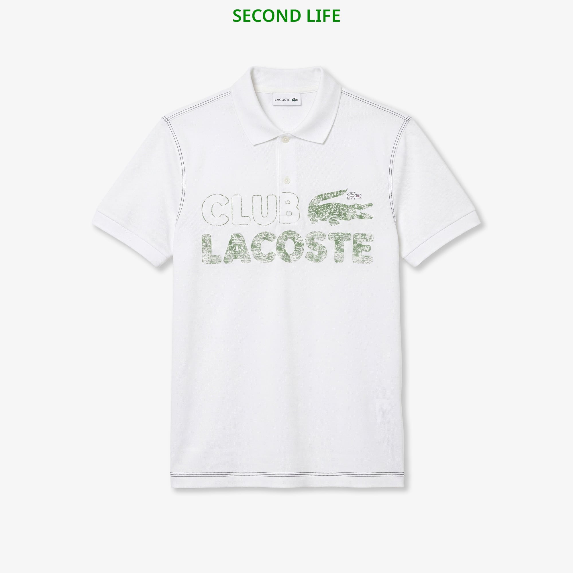 İkinci El Erkek Regular Fit Baskılı Beyaz Polo