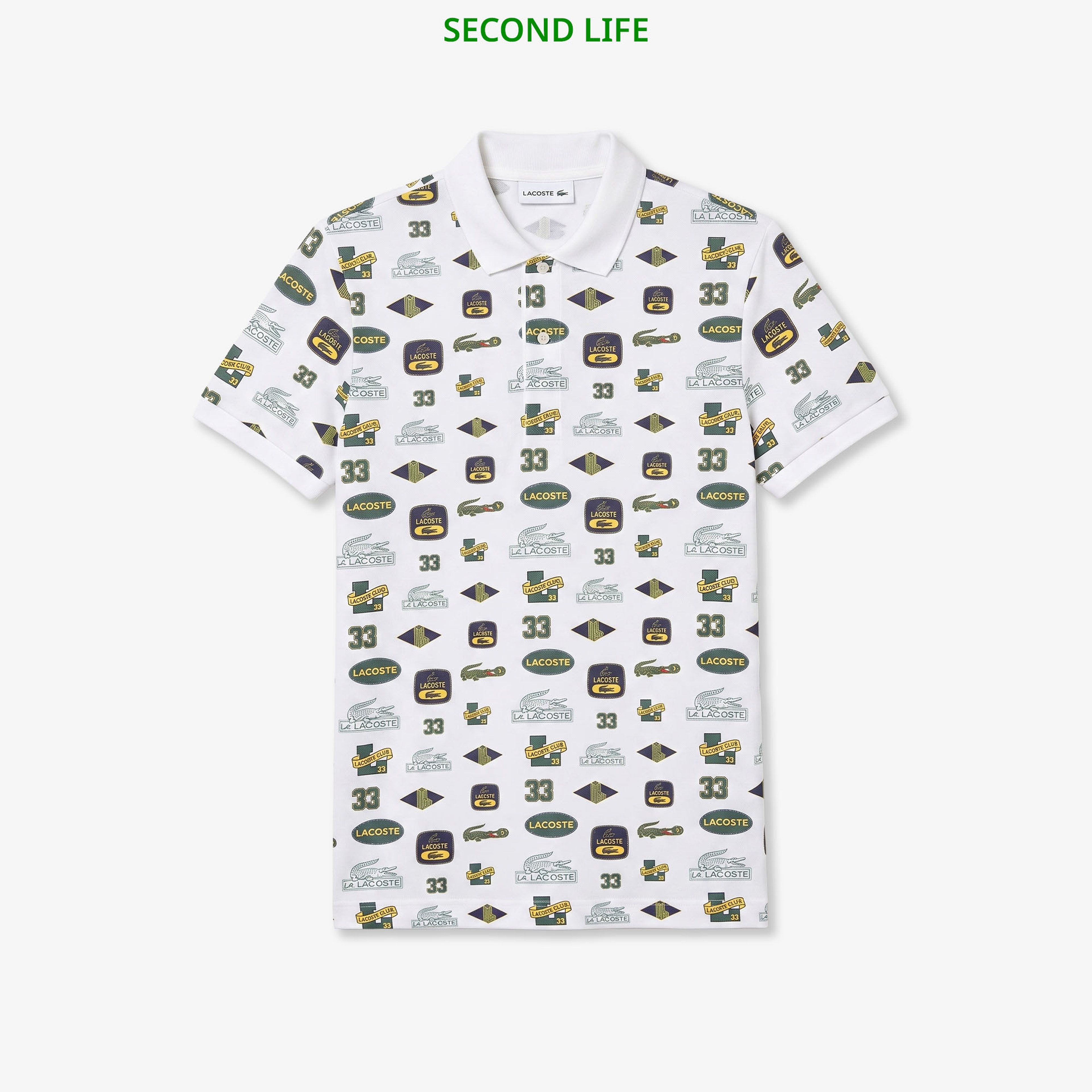 İkinci El Erkek Slim Fit Baskılı Beyaz Polo İkinci El Erkek Slim Fit Baskılı Beyaz Polo