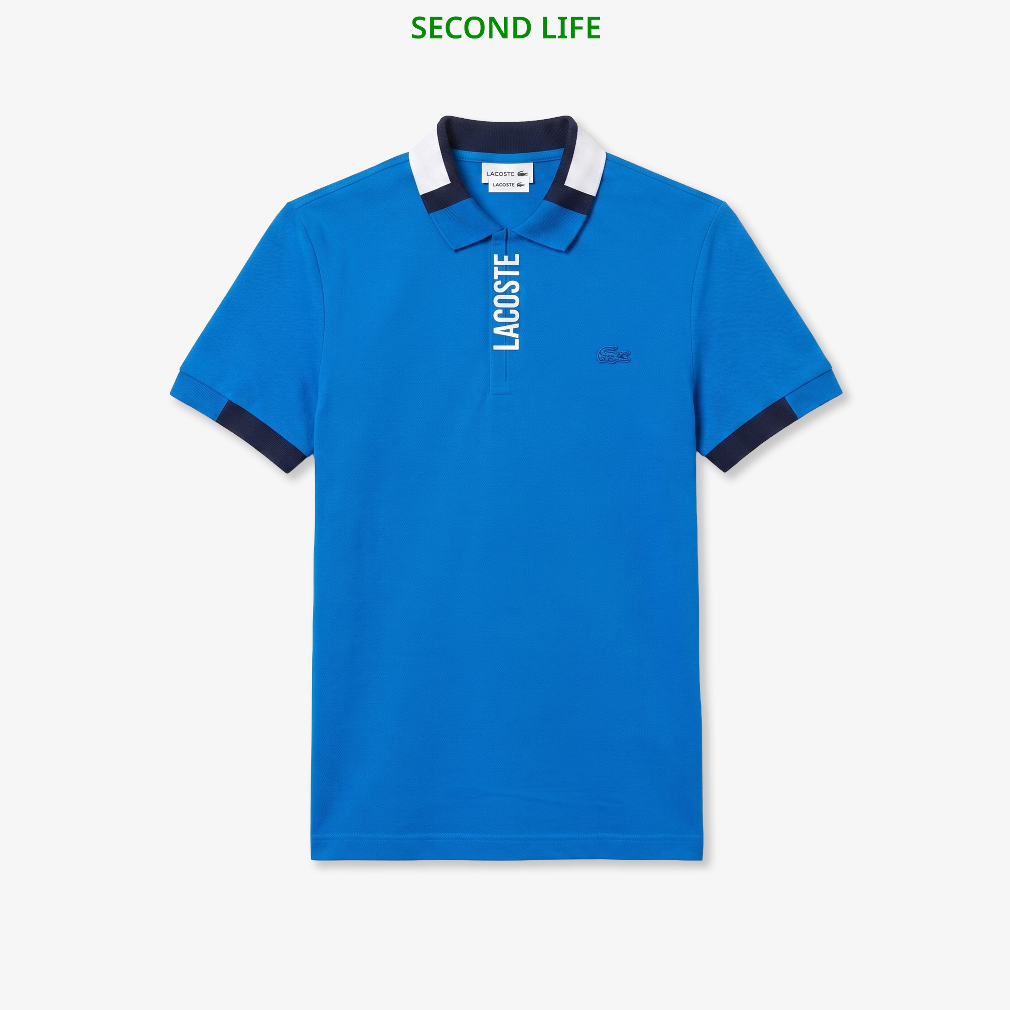 İkinci El Erkek Regular Fit Yarım Fermuarlı Baskılı Mavi Polo İkinci El Erkek Regular Fit Yarım Fermuarlı Baskılı Mavi Polo