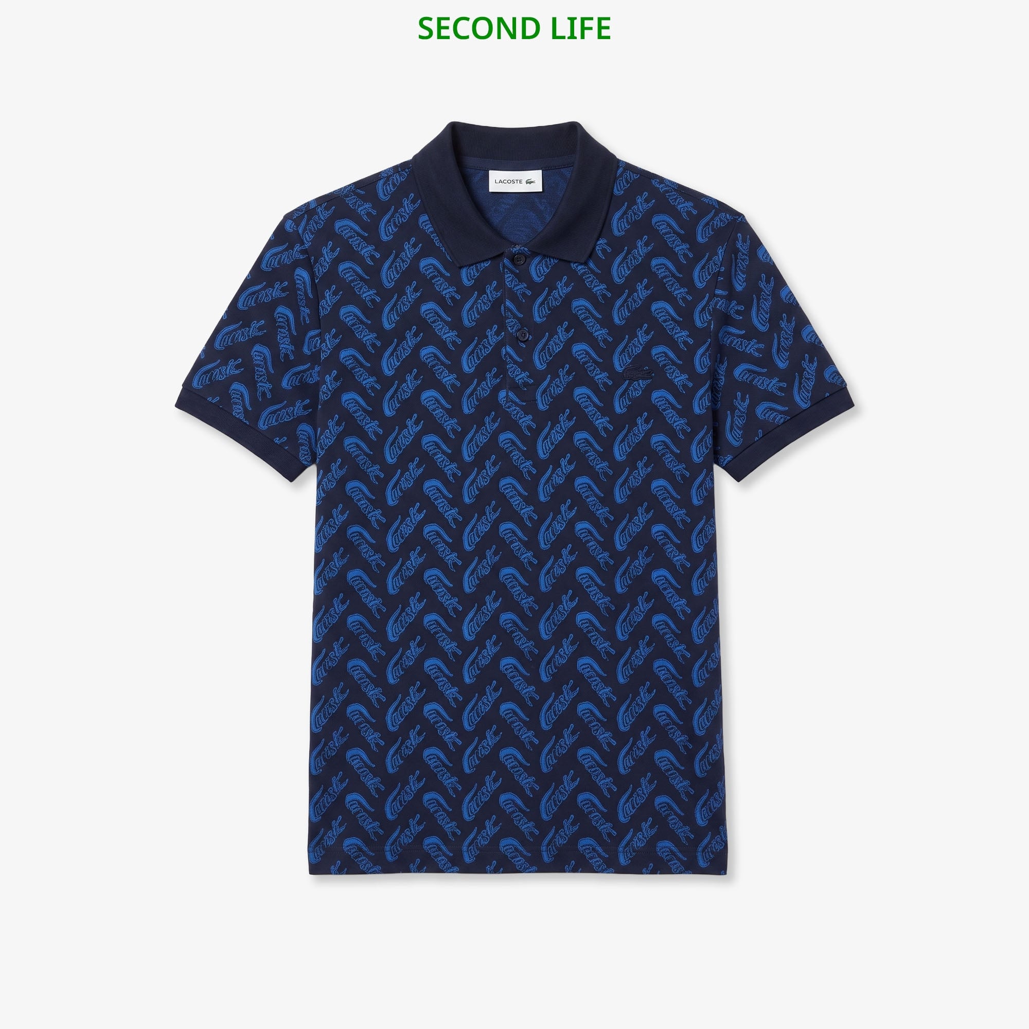 İkinci El Erkek Slim Fit Desenli Lacivert Polo