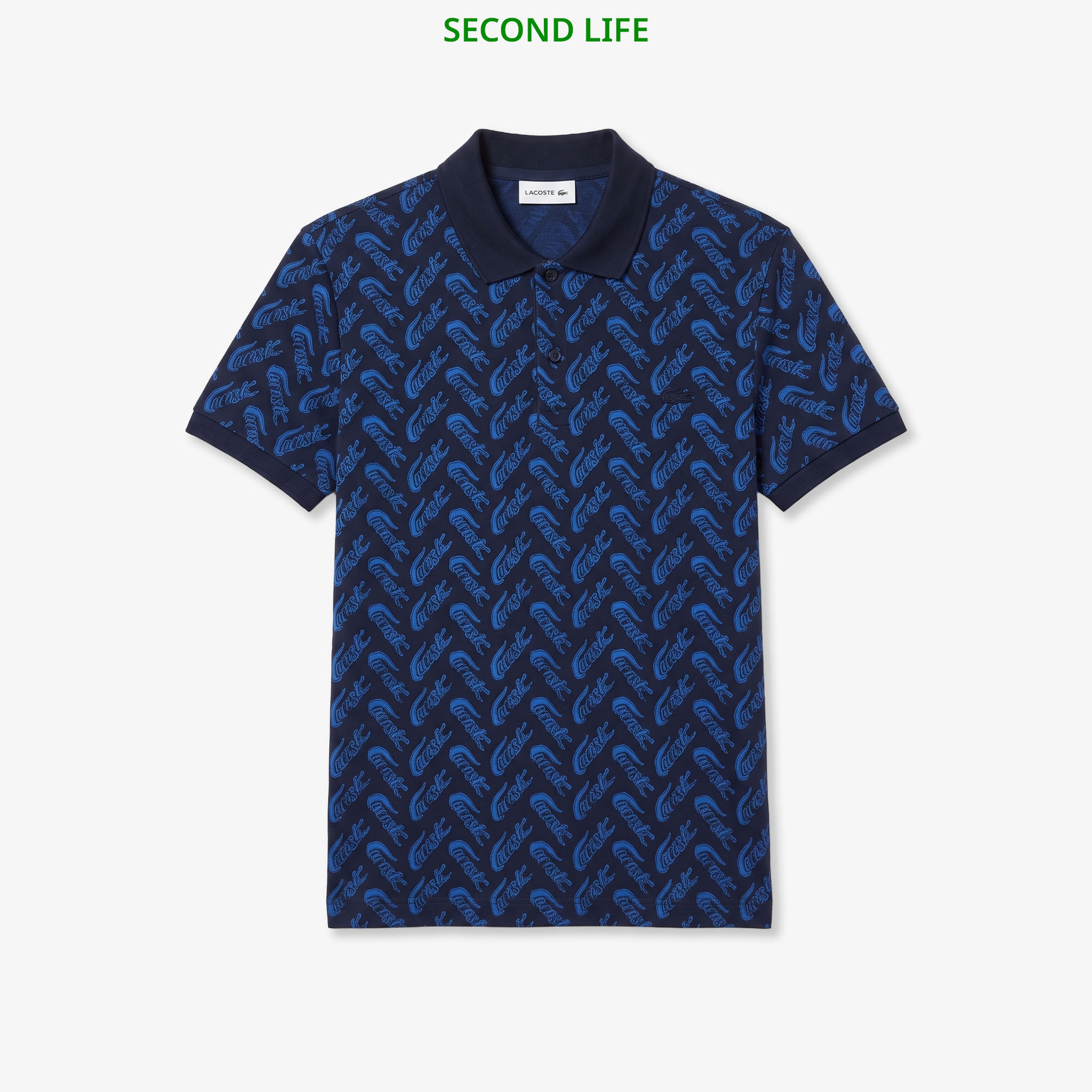 İkinci El Erkek Slim Fit Desenli Lacivert Polo İkinci El Erkek Slim Fit Desenli Lacivert Polo
