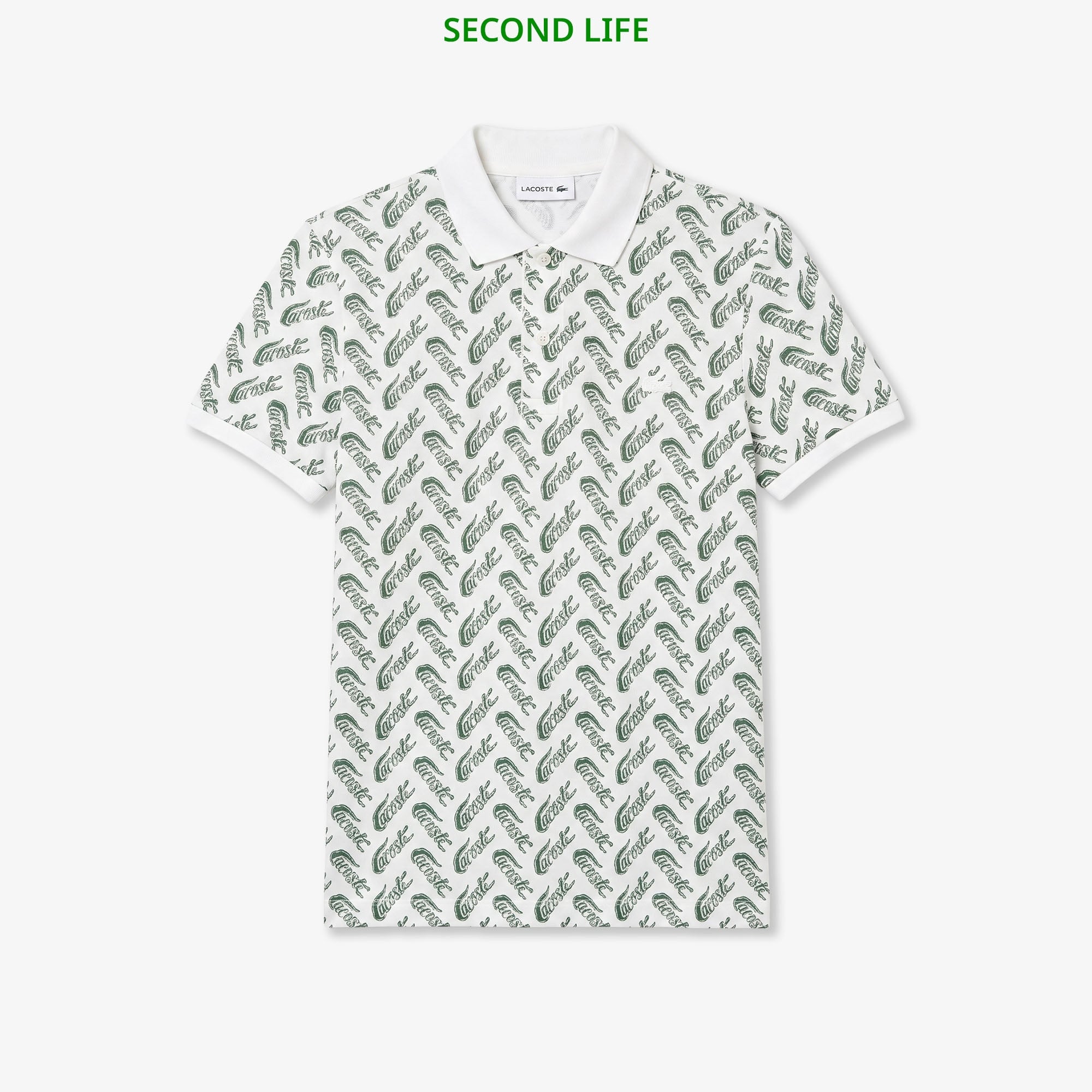 İkinci El Erkek Slim Fit Desenli Beyaz Polo