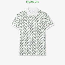 İkinci El Erkek Slim Fit Desenli Beyaz Polo Beyaz