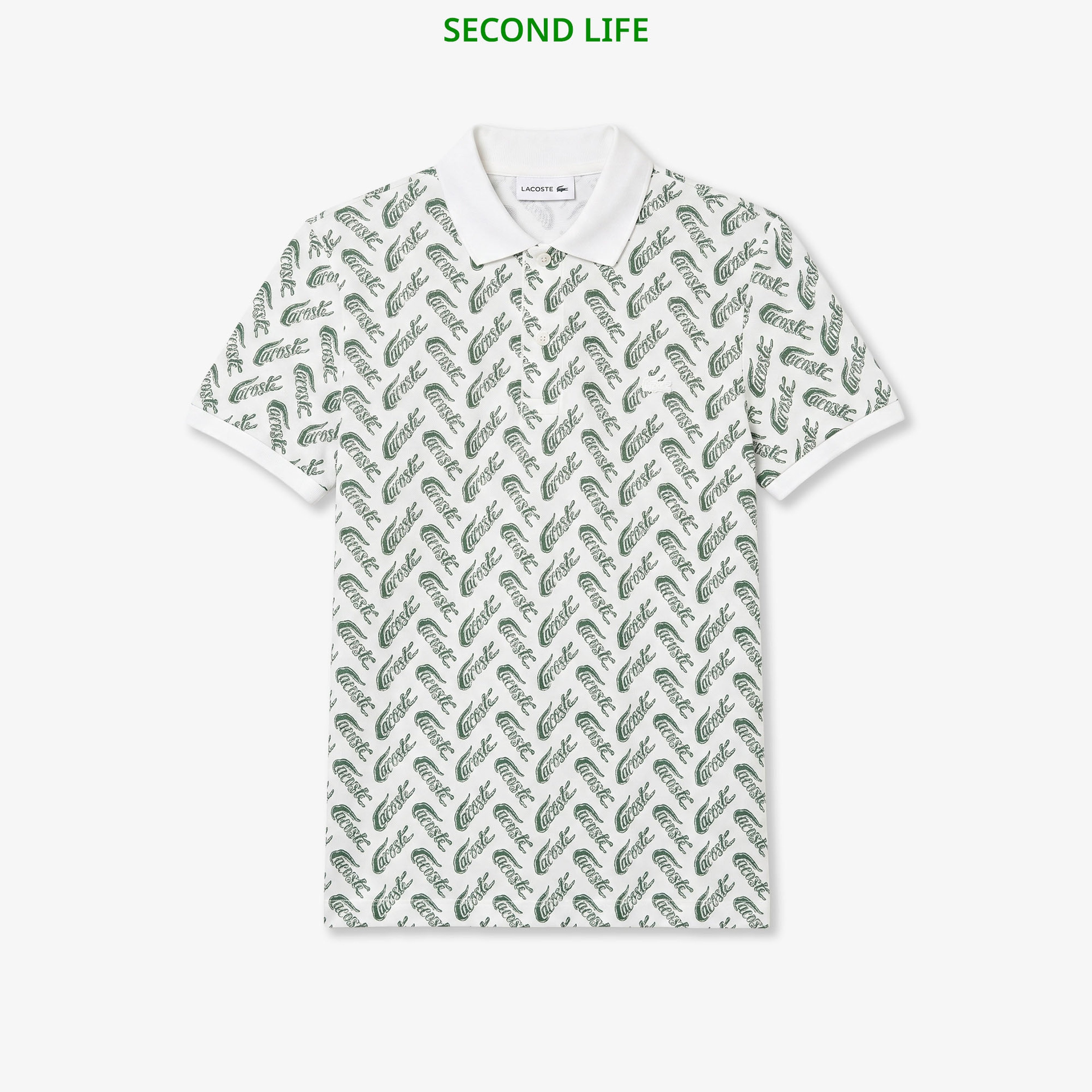 İkinci El Erkek Slim Fit Desenli Beyaz Polo İkinci El Erkek Slim Fit Desenli Beyaz Polo
