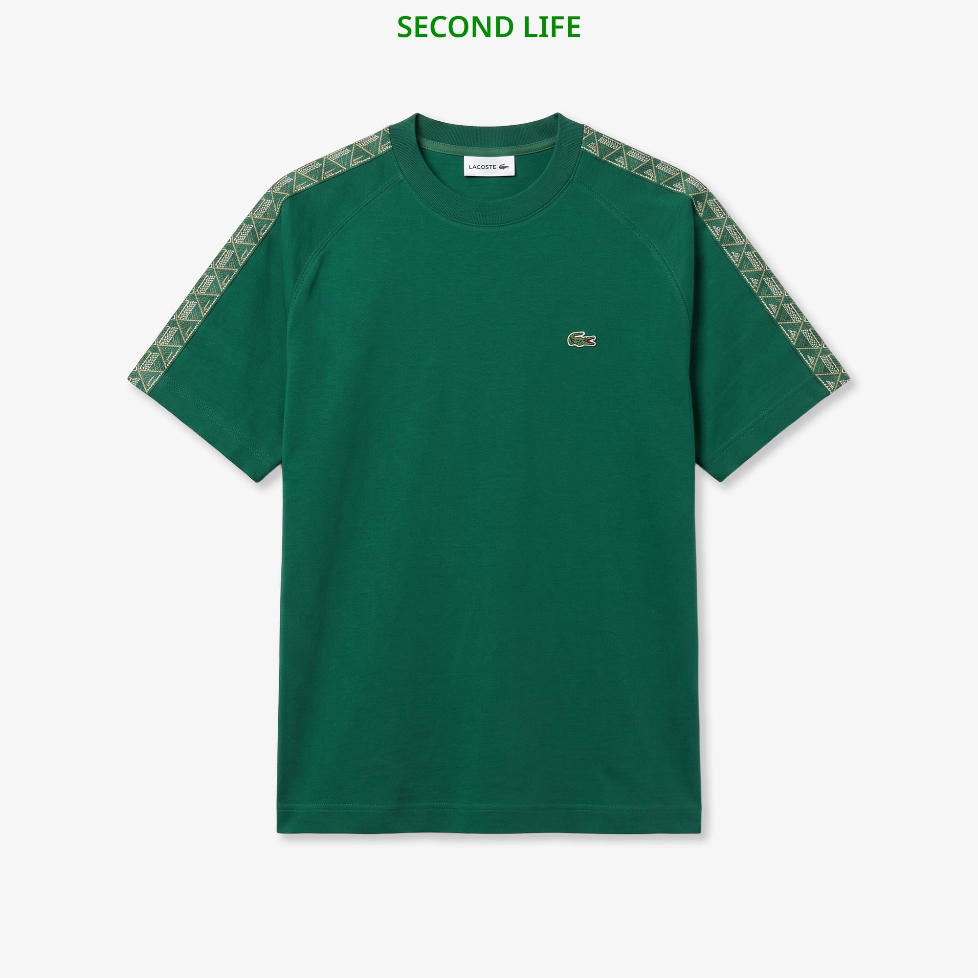 İkinci El Erkek Oversize Fit Bisiklet Yaka Baskılı Koyu Yeşil T-Shirt