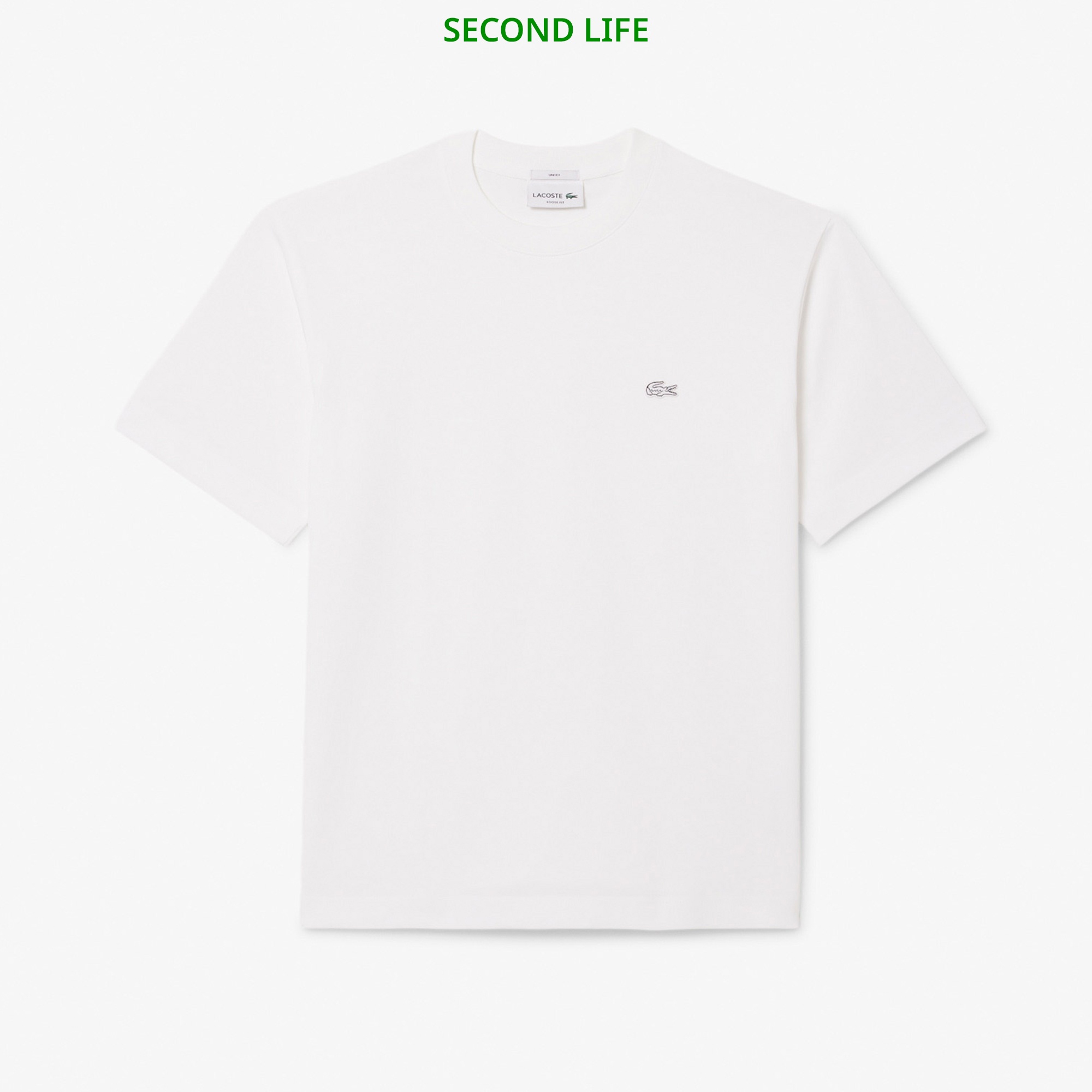 İkinci El Unisex Loose Fit Bisiklet Yaka Beyaz T-Shirt