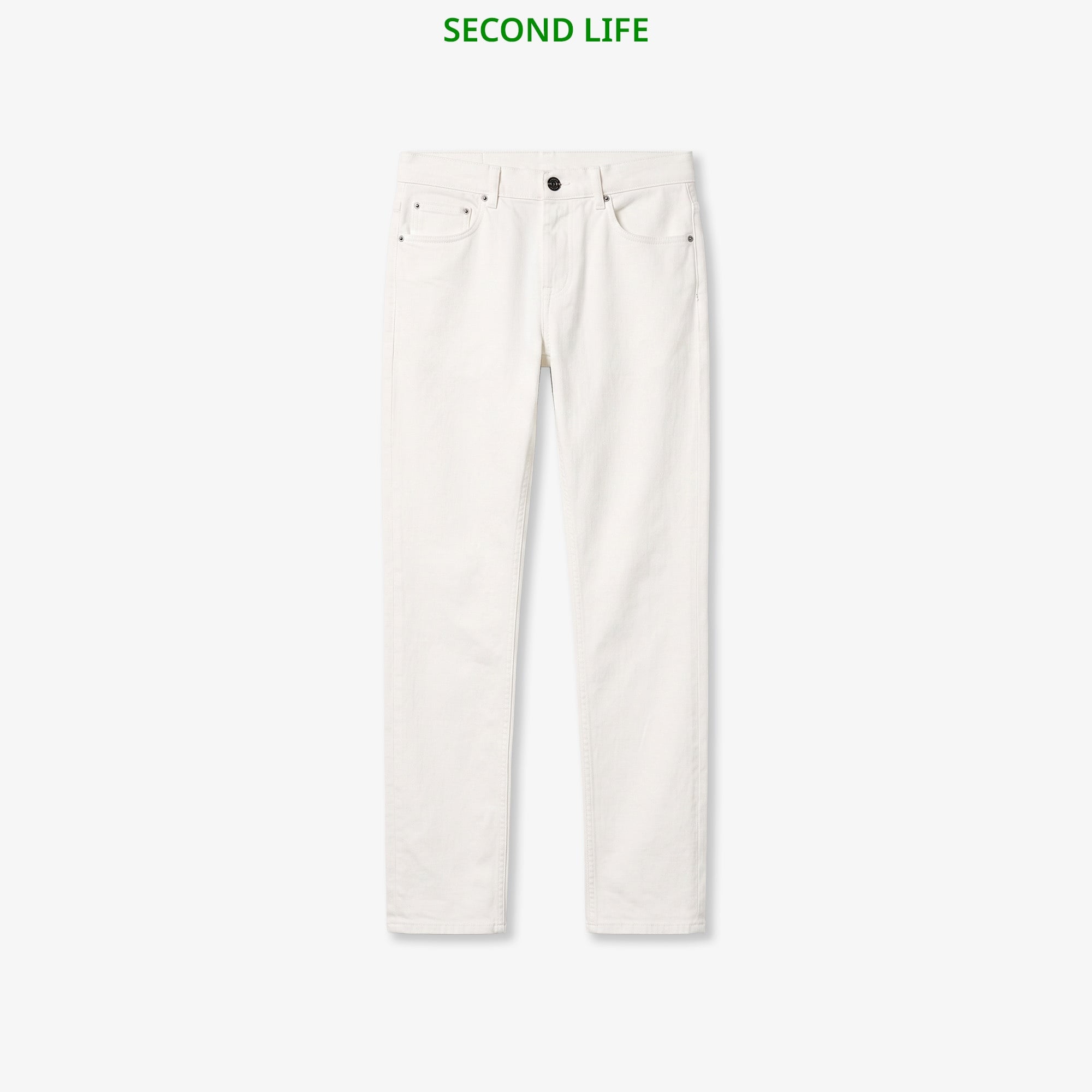 İkinci El Erkek Slim Fit Denim Beyaz Pantolon