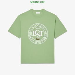 İkinci El Erkek Loose Fit Bisiklet Yaka Baskılı Yeşil T-Shirt Yeşil