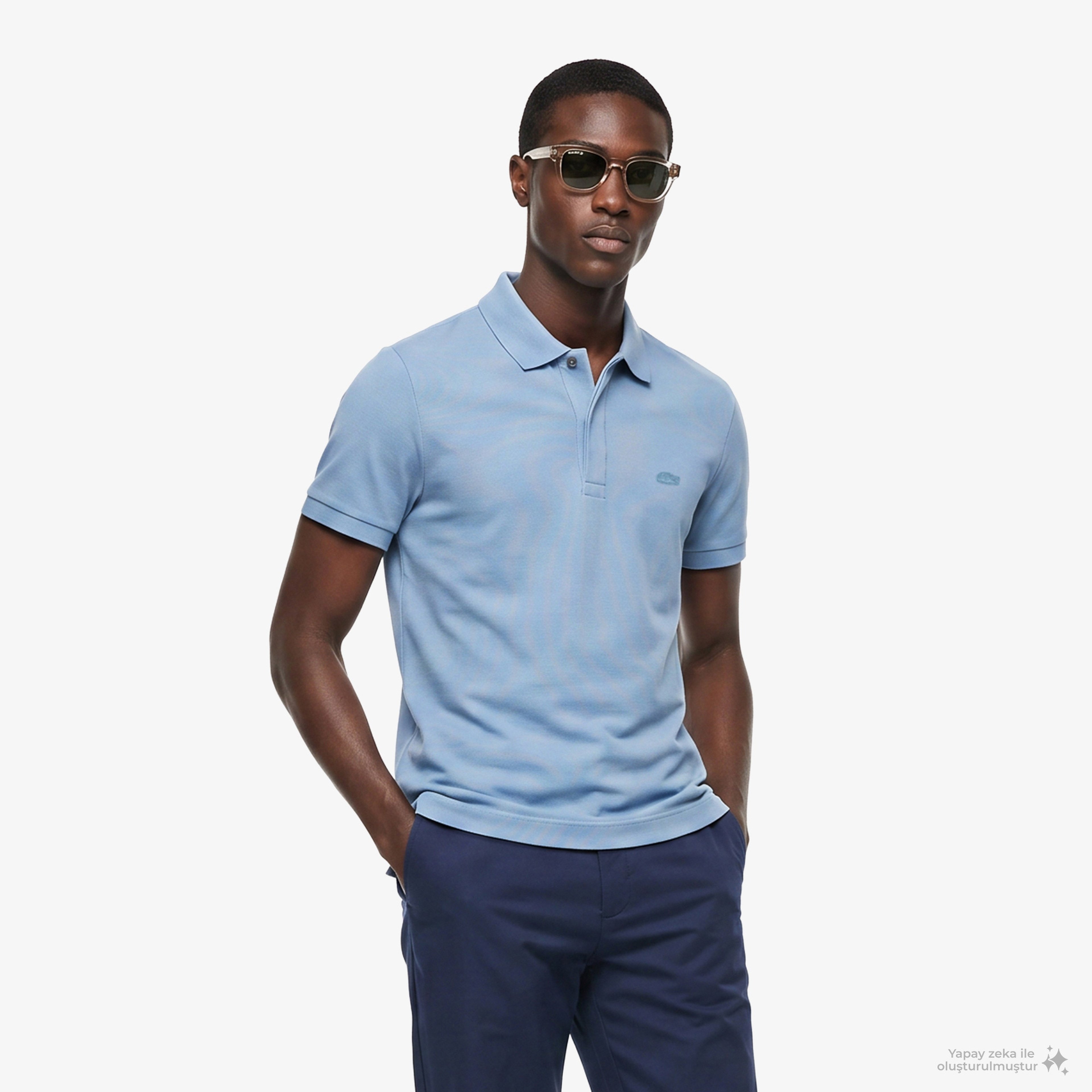 Erkek Regular Fit Mavi Paris Polo Erkek Regular Fit Mavi Paris Polo